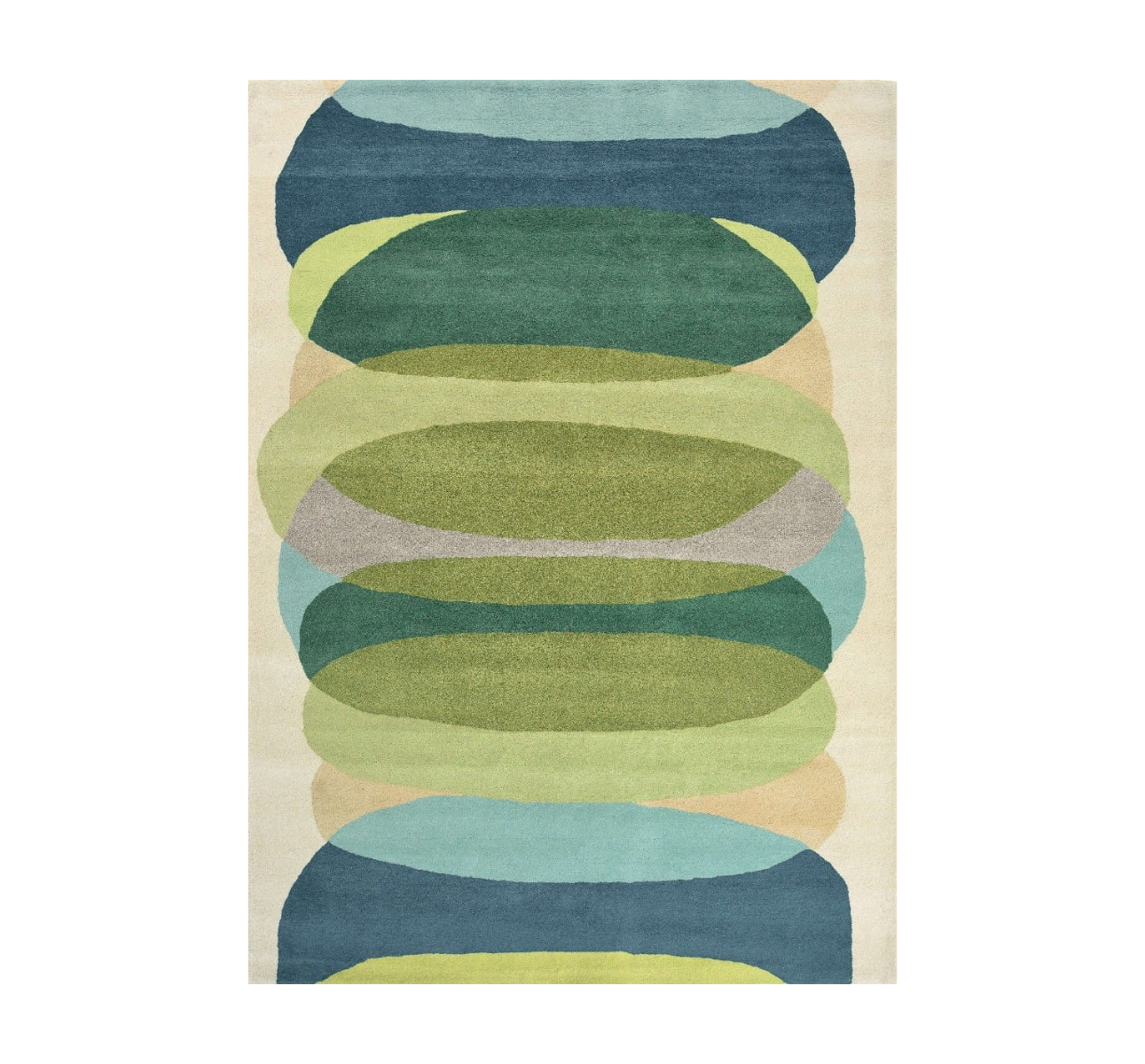 Vloerkleed ELLIPTIC EMERALD beige-groen