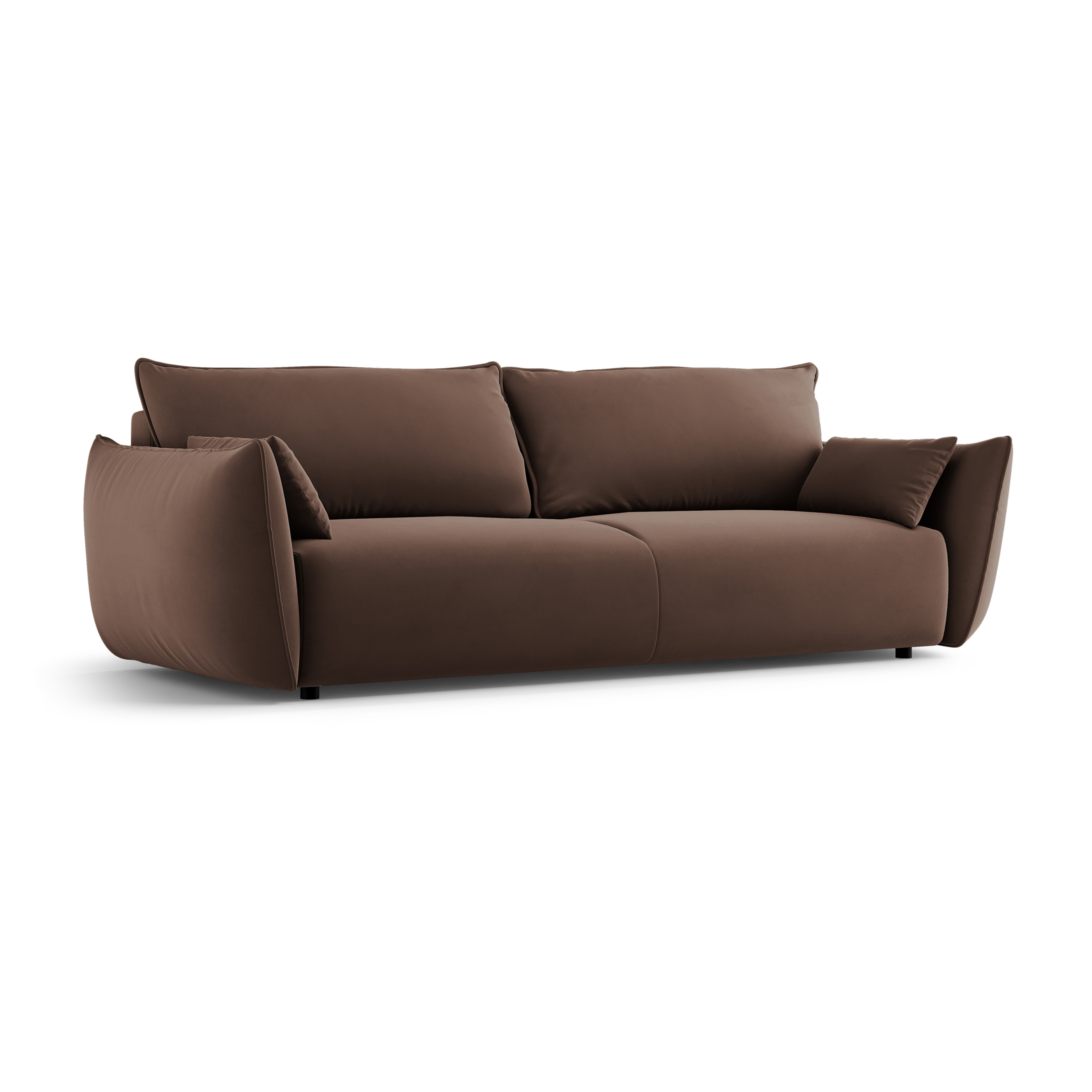 Sofa van fluweel met slaapfunctie MATERA chocolade