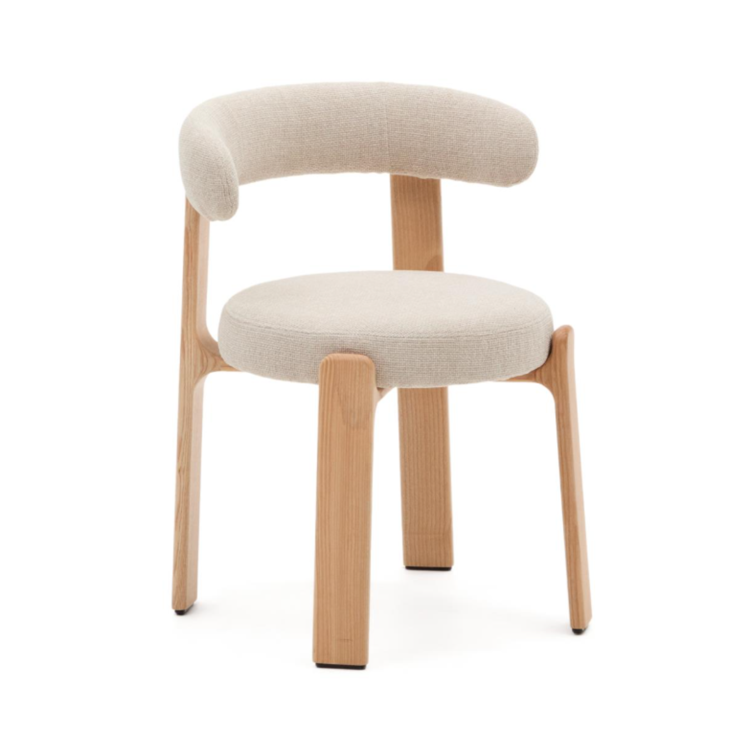 Stoel GRANITE beige chenille met essen basis