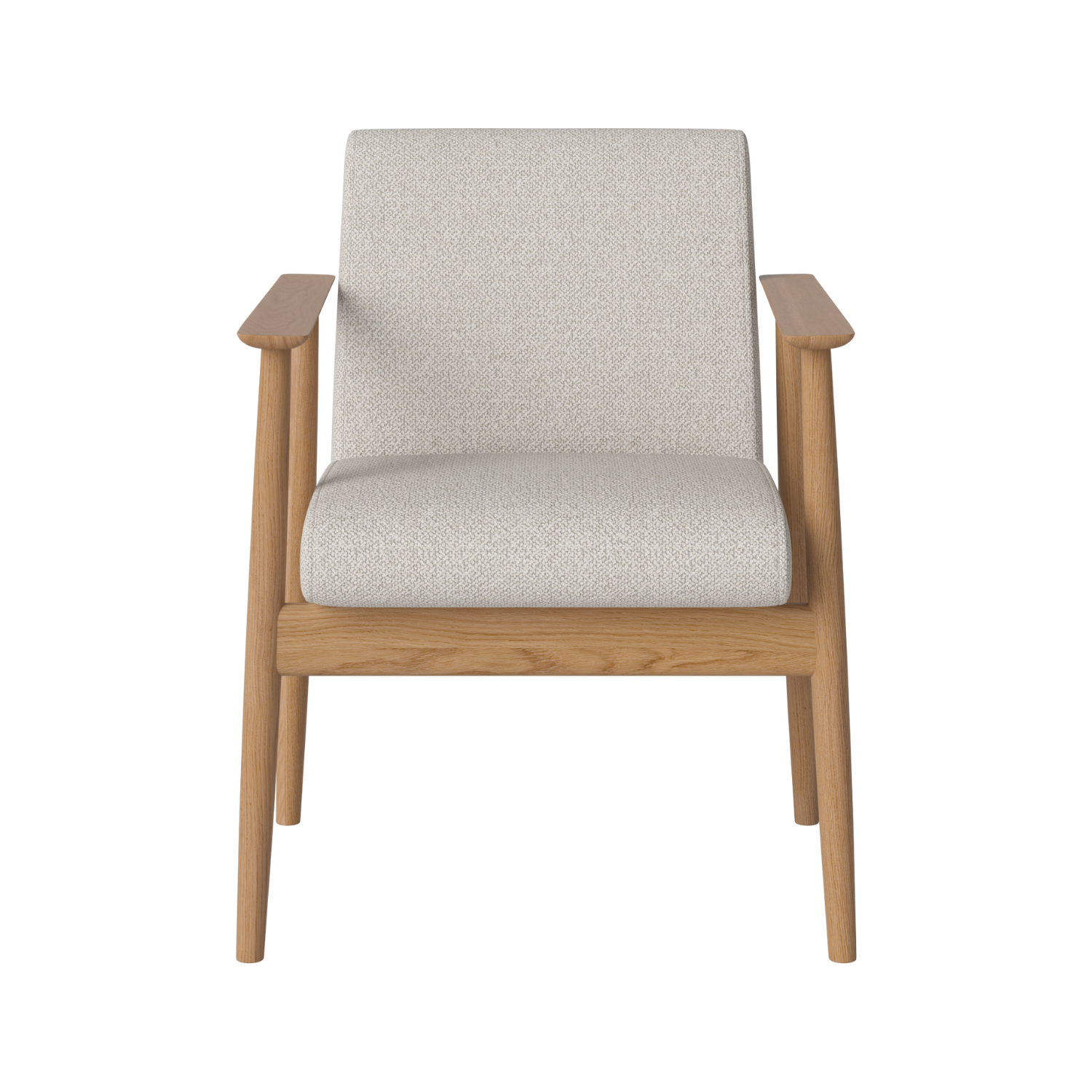 VISTI fauteuil met armleuningen, eikenhouten basis