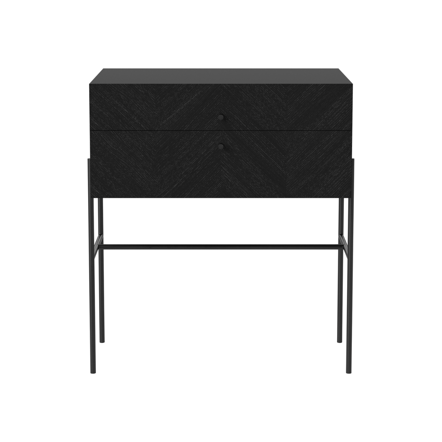 LUXE kast zwart eikenhout met zwarte basis