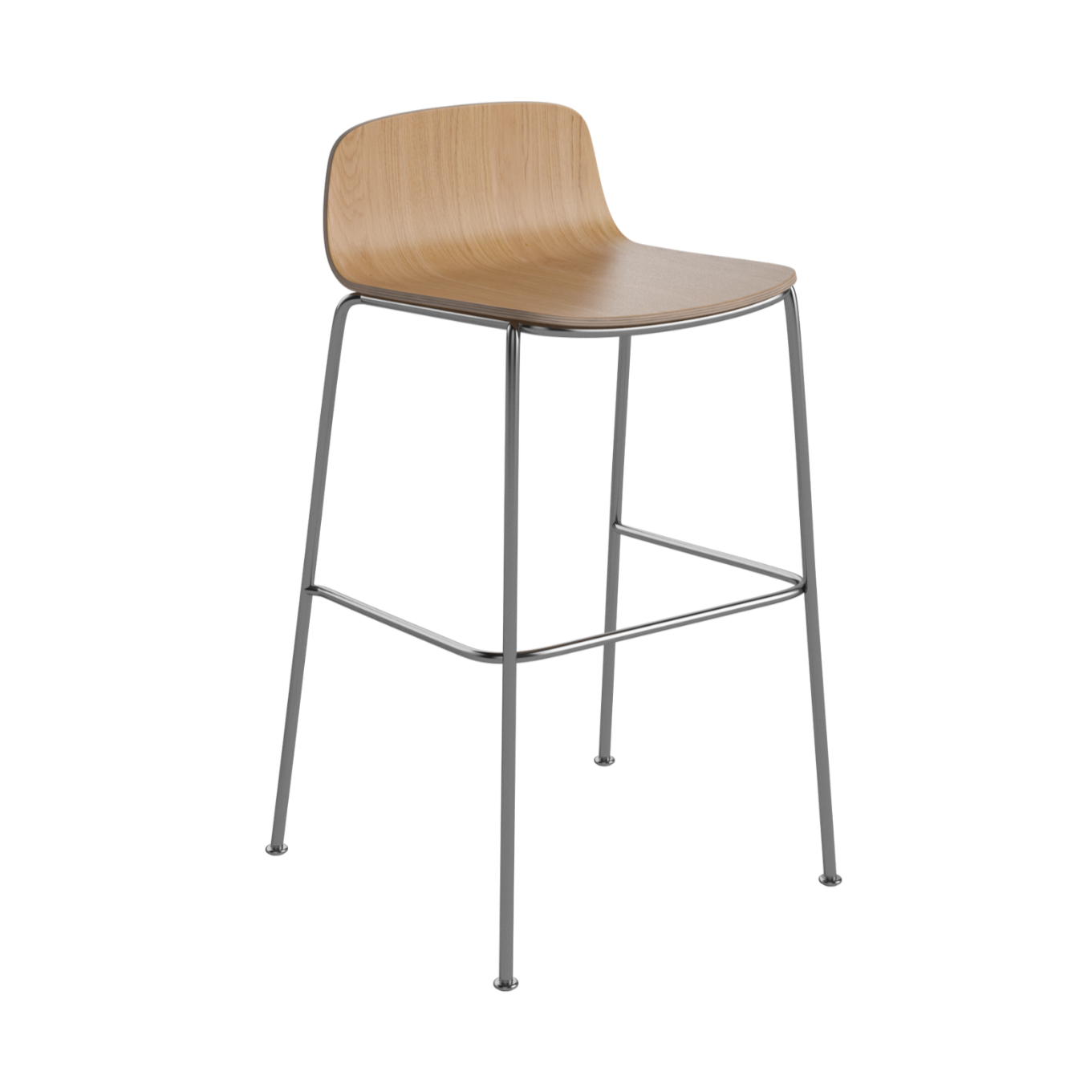 Hocker PALM eikenfineer met metalen basis