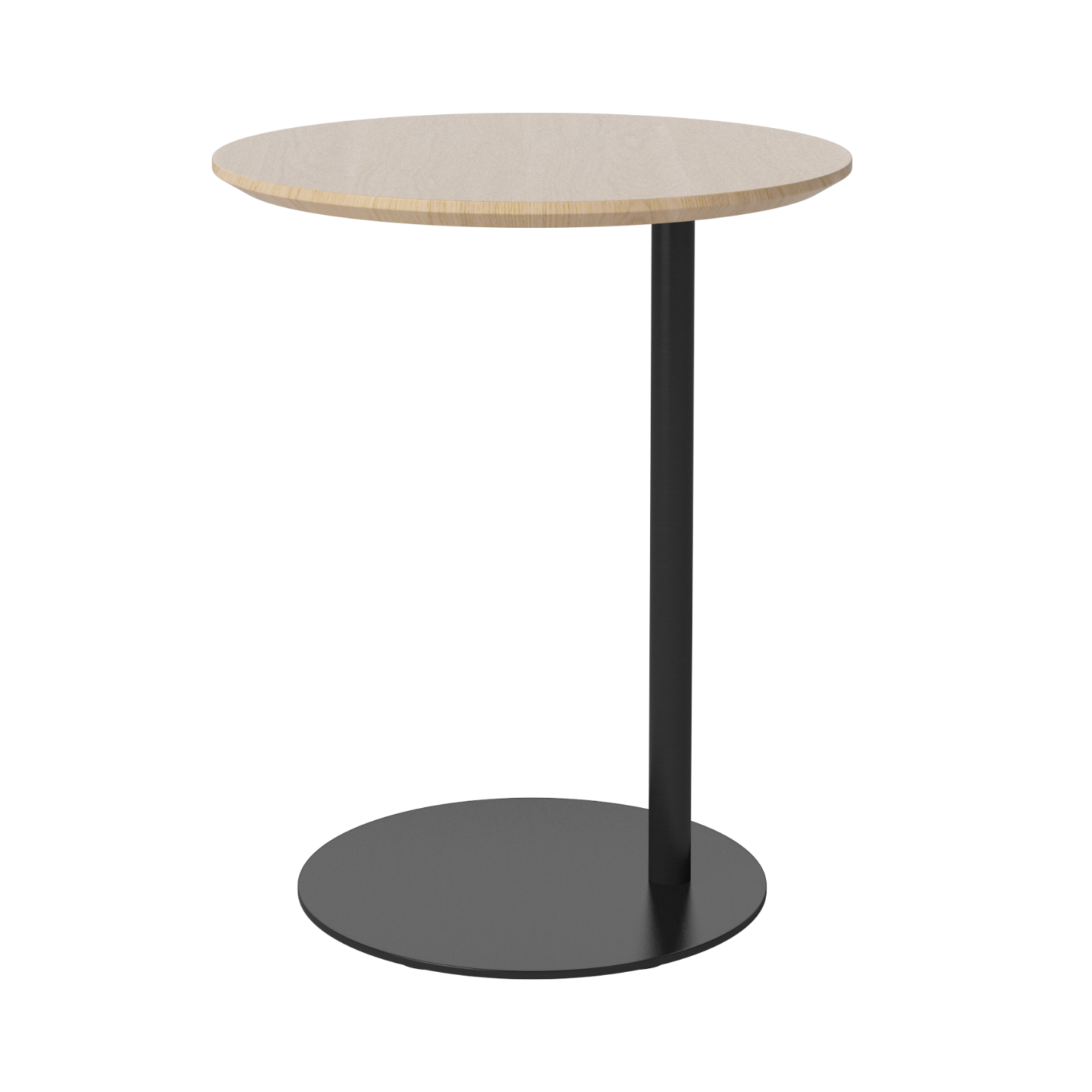 Bijzettafel PILLAR gebleekt eikenhout met zwarte basis