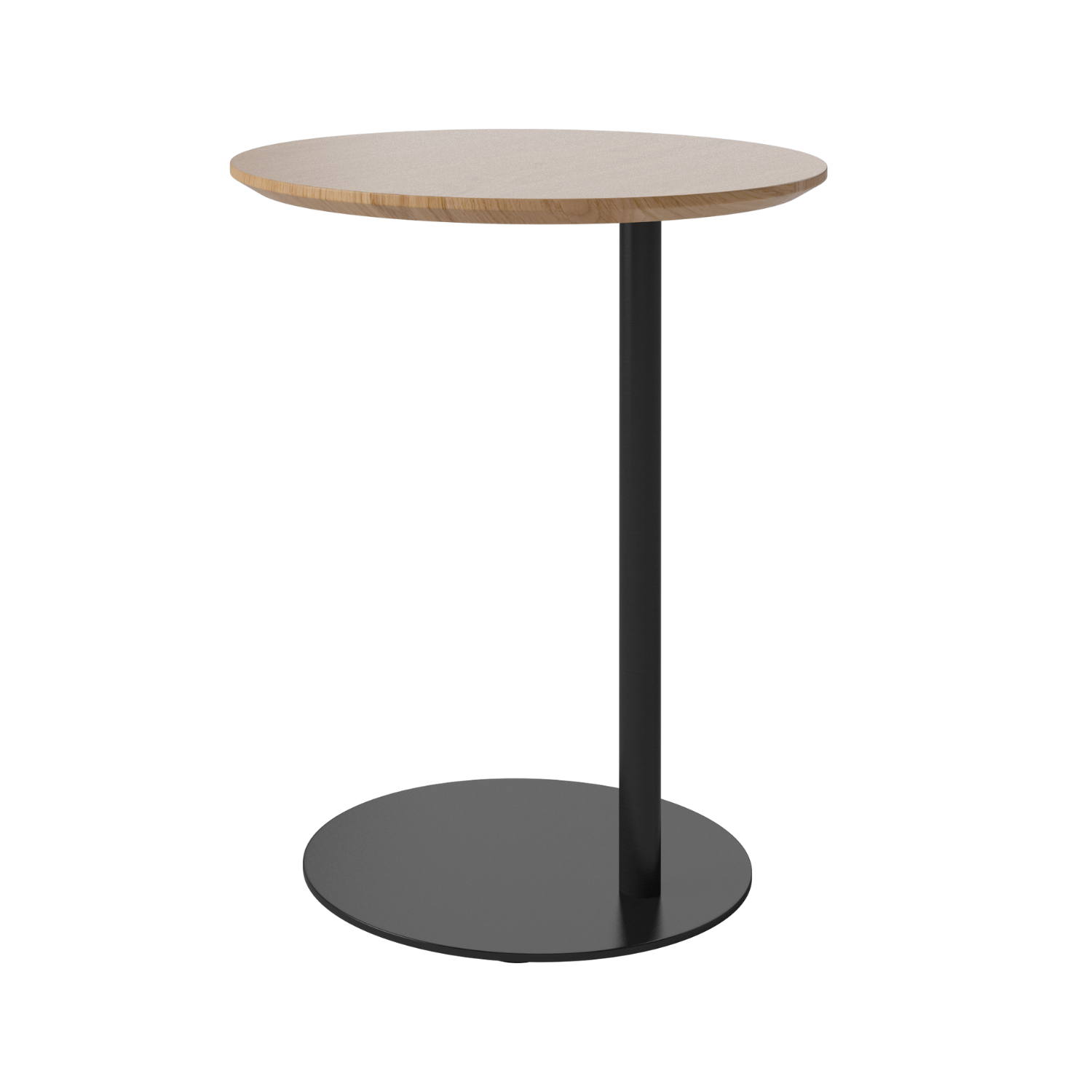 Bijzettafel PILLAR eikenhout met zwarte basis