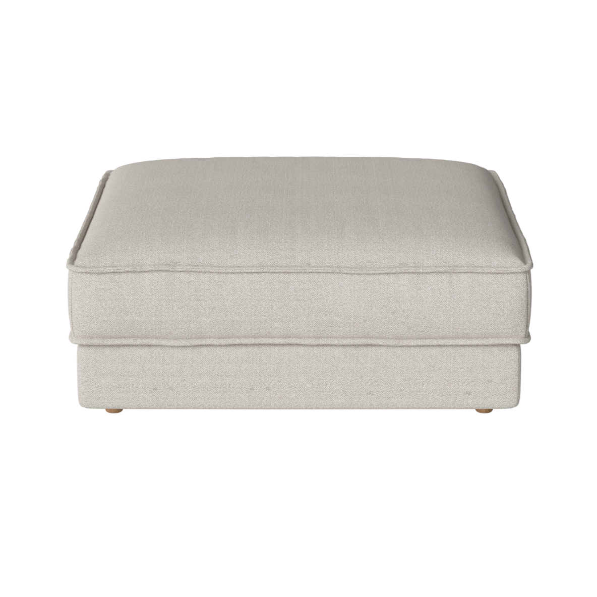 Noora Pouf mit Eichenholzbasis