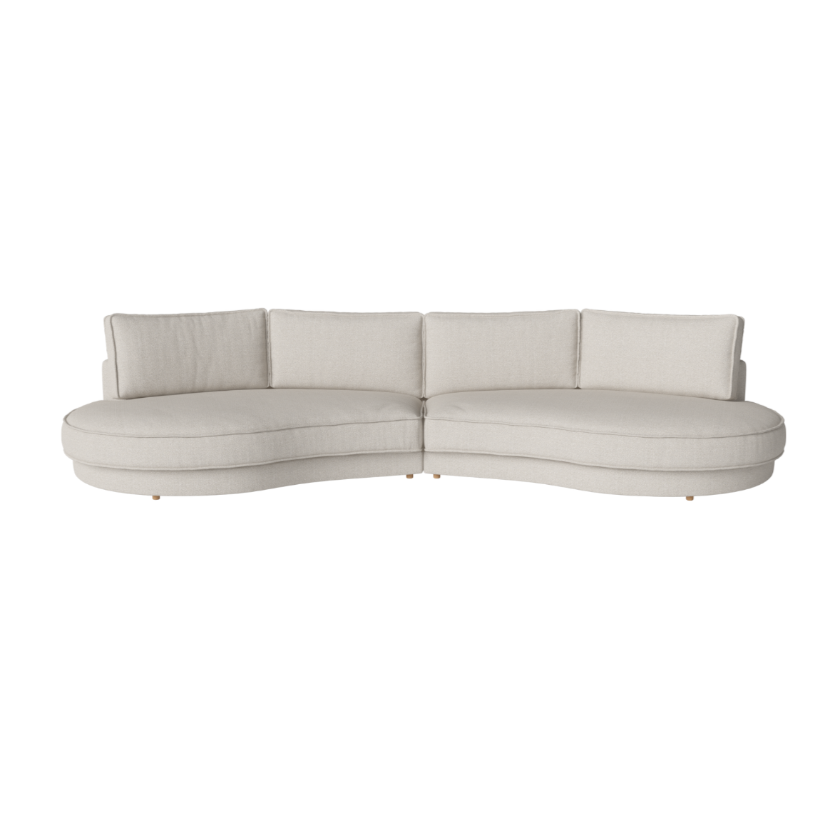 Sofa 2-module afgerond gestoffeerd NOORA eiken basis