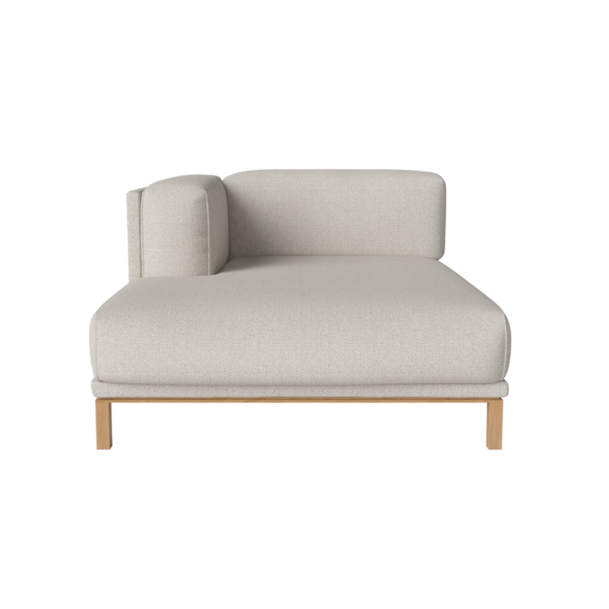 Modulaire bank COSY - linkszijdige chaise longue met eiken basis