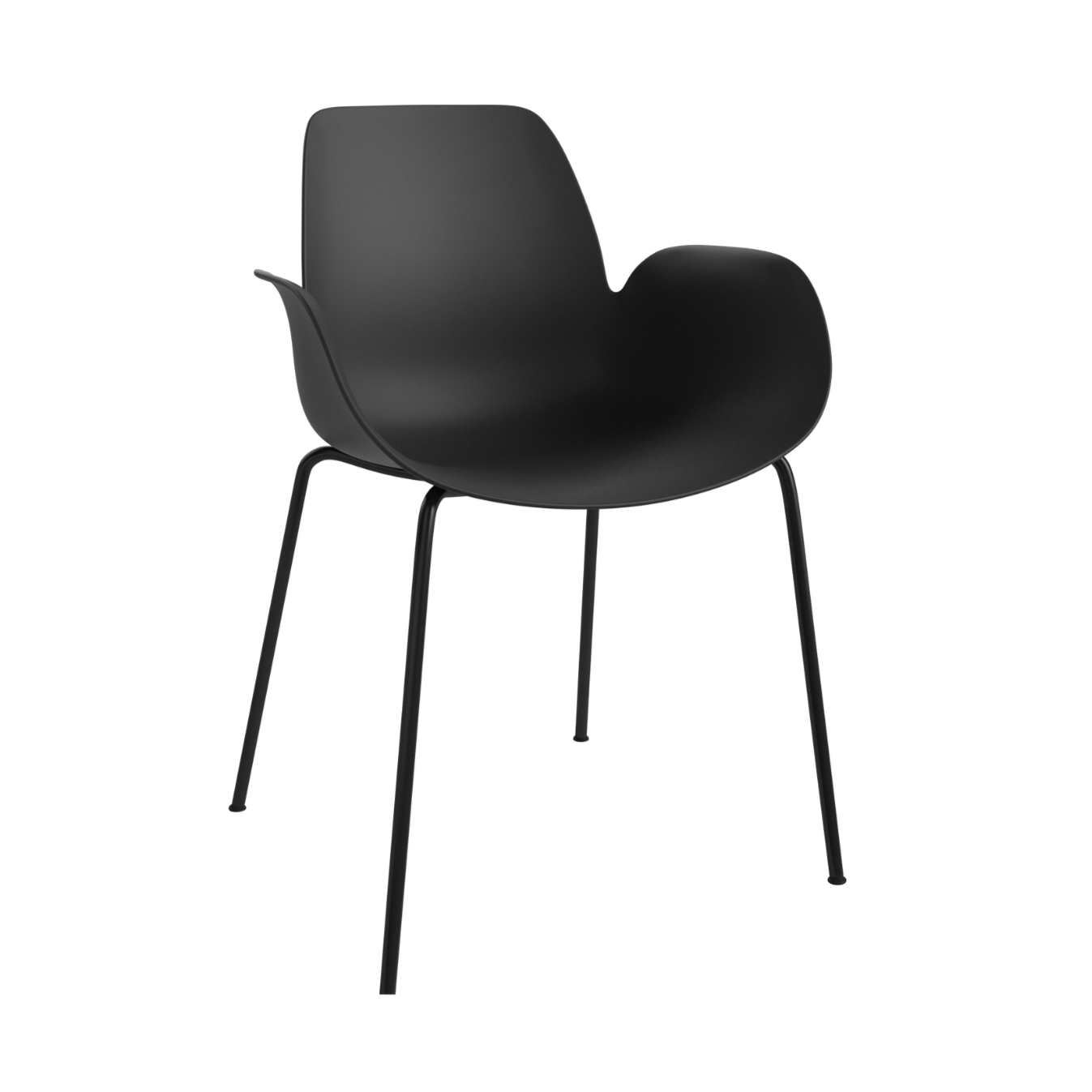 Zwarte SEED fauteuil met zwarte basis