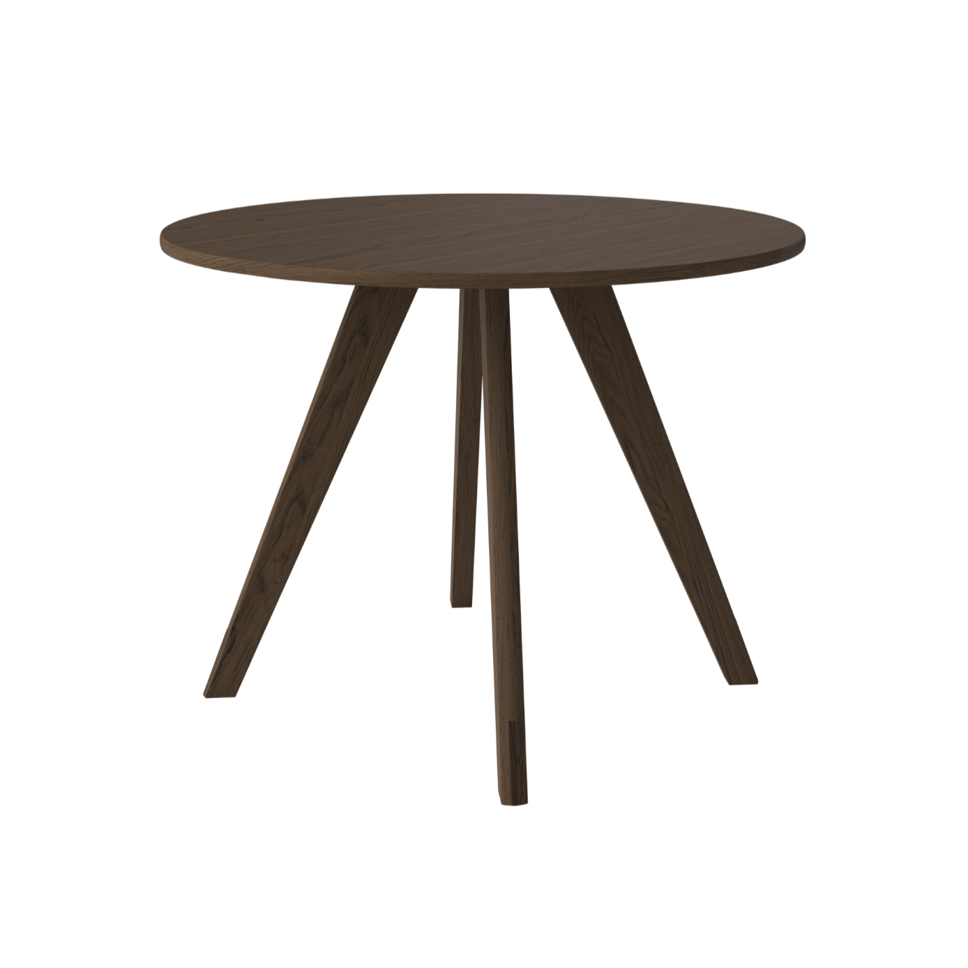 Runder Tisch SOFT MOOD mit Basis aus dunklem Eichenholz