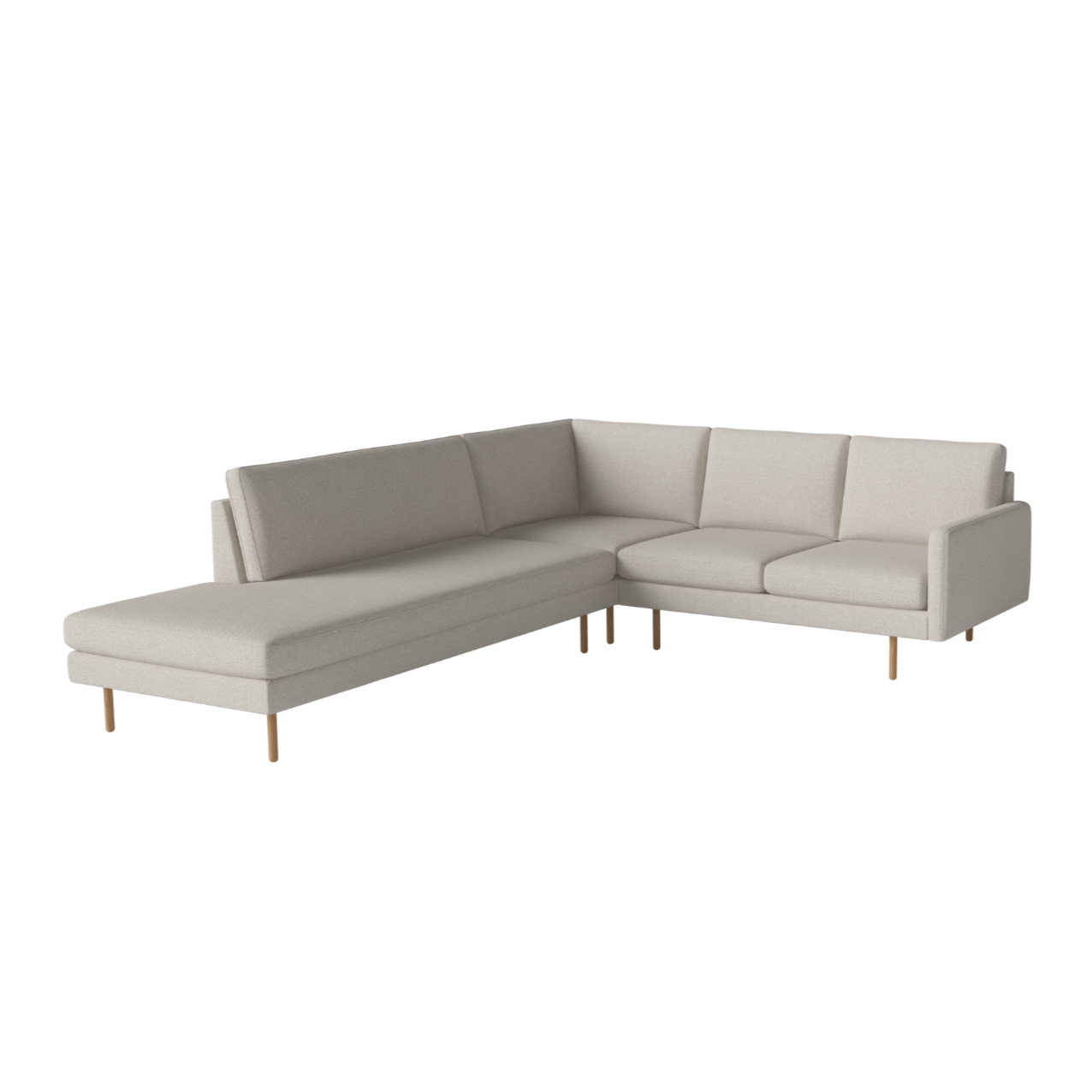 Open linker hoekbank SCANDINAVIA REMIX met eiken basis