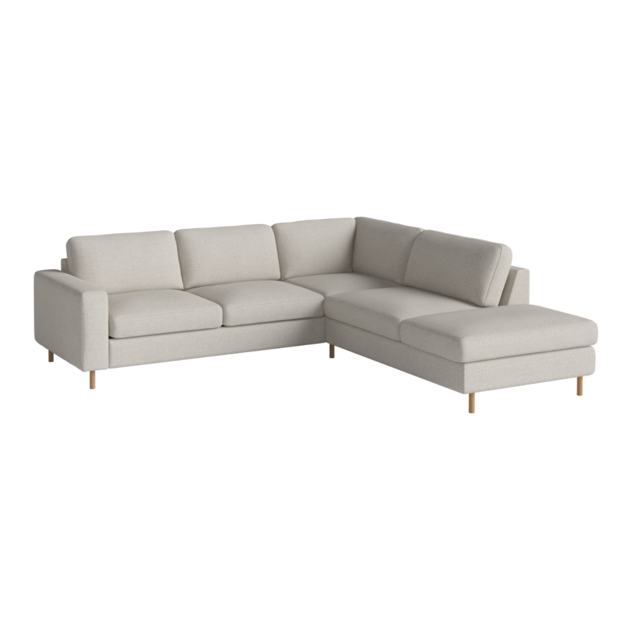 Open rechterhoekbank SCANDINAVIA met eiken basis