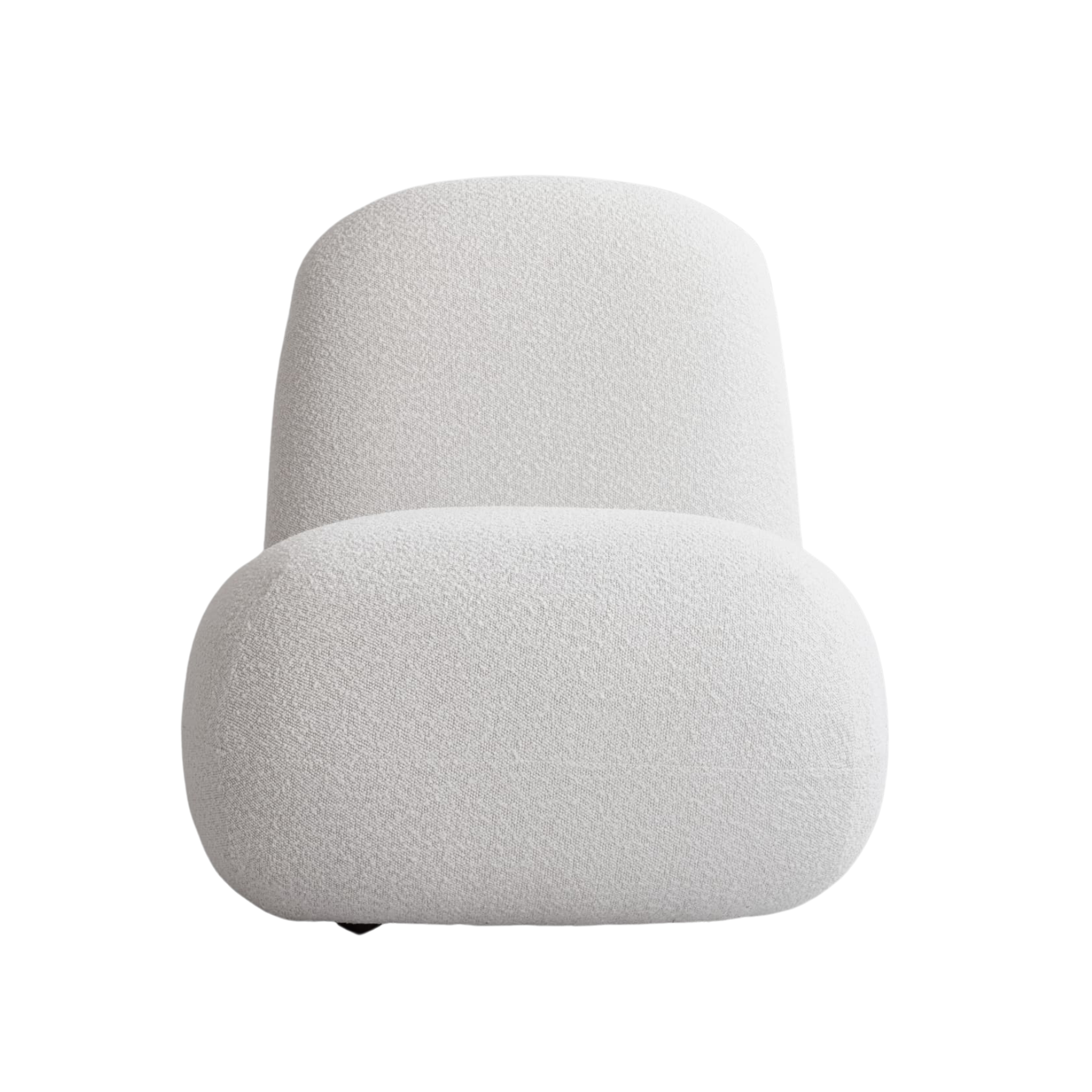 Fauteuil zonder armleuningen TOE FLAT bouclé wit