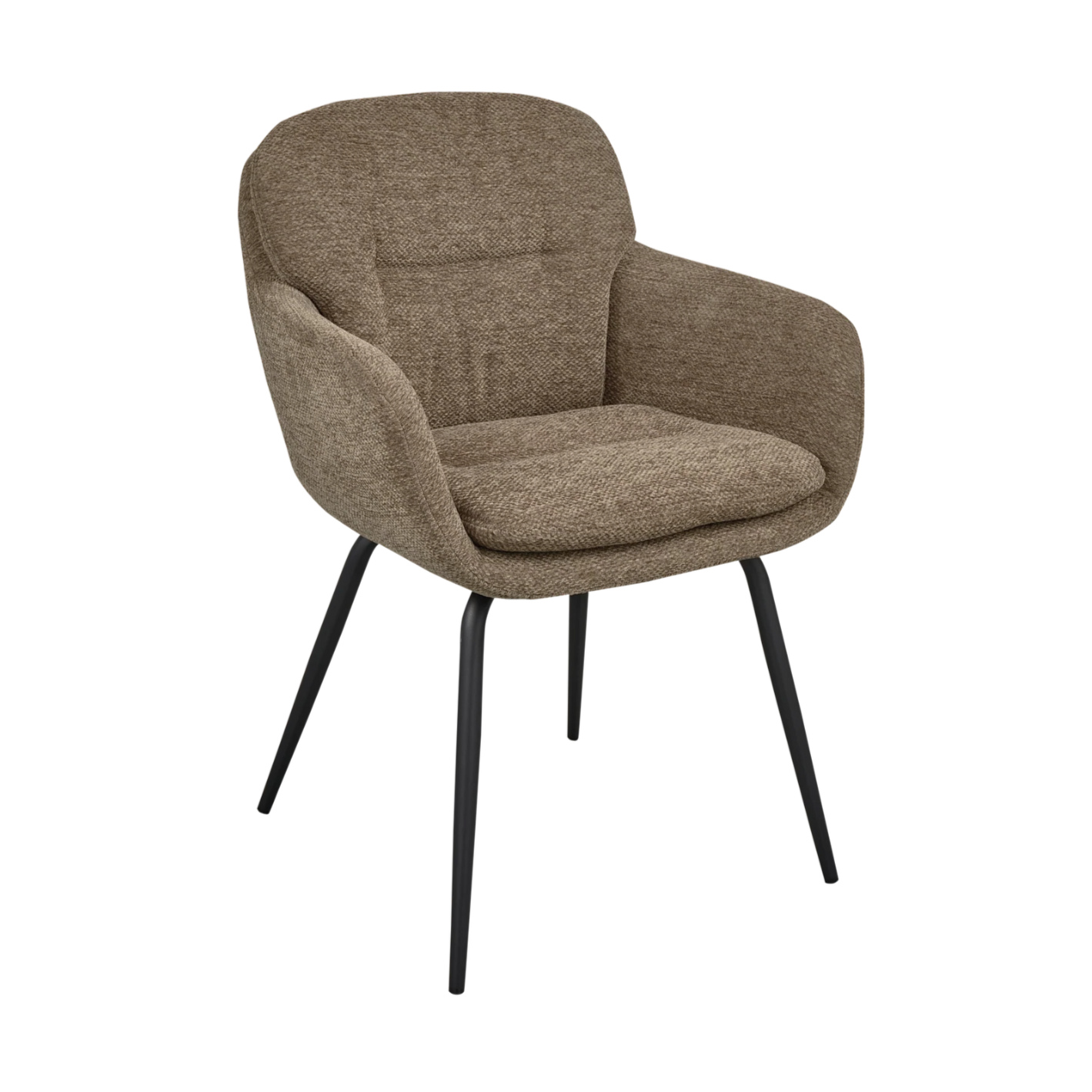 Stuhl RUNA dunkelsandfarbener Chenille