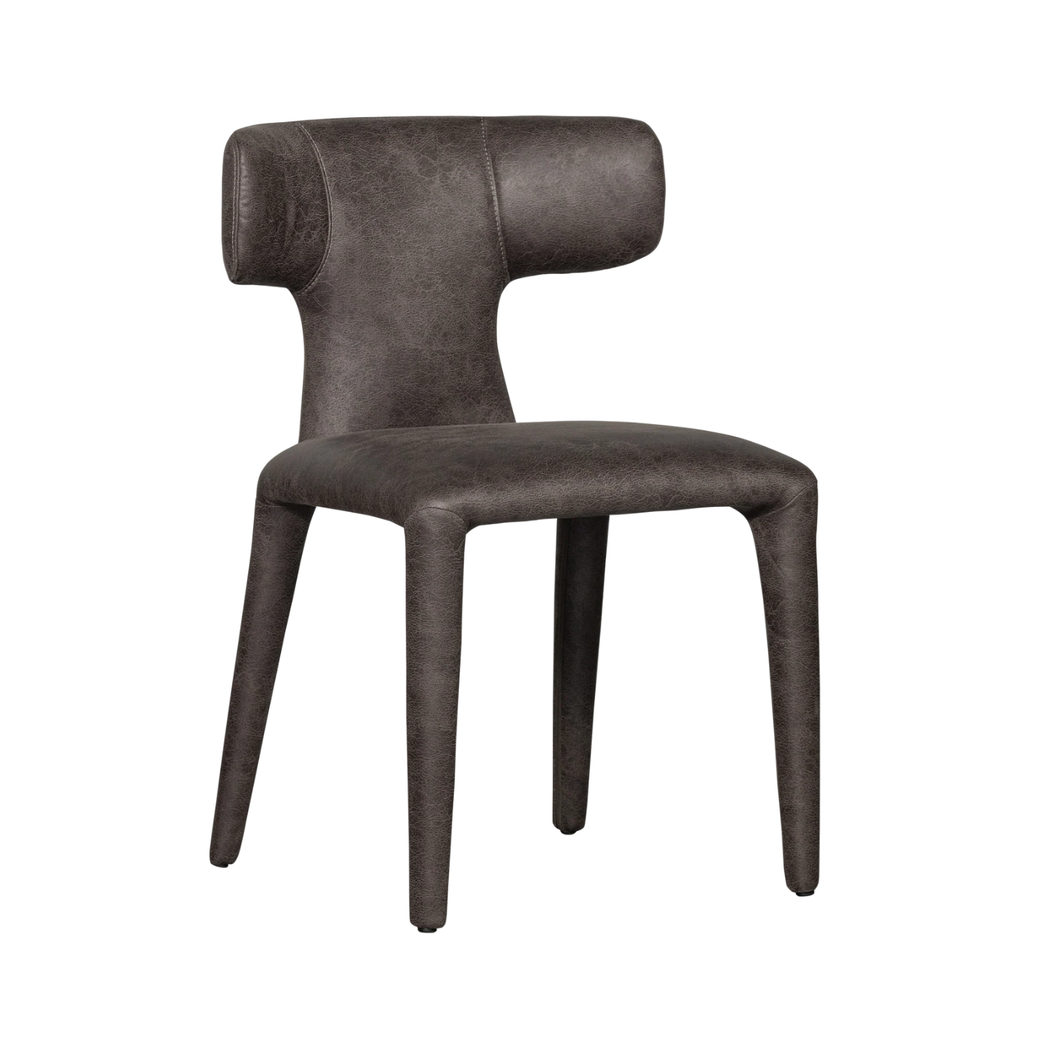 Stuhl PERMIT dunkelbraunes Kunstleder