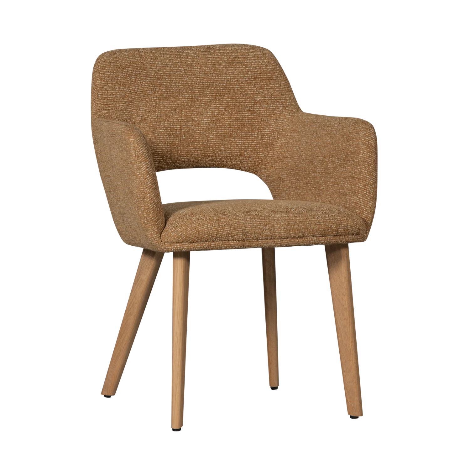 Stoel MURAT bruin met eikenhouten basis