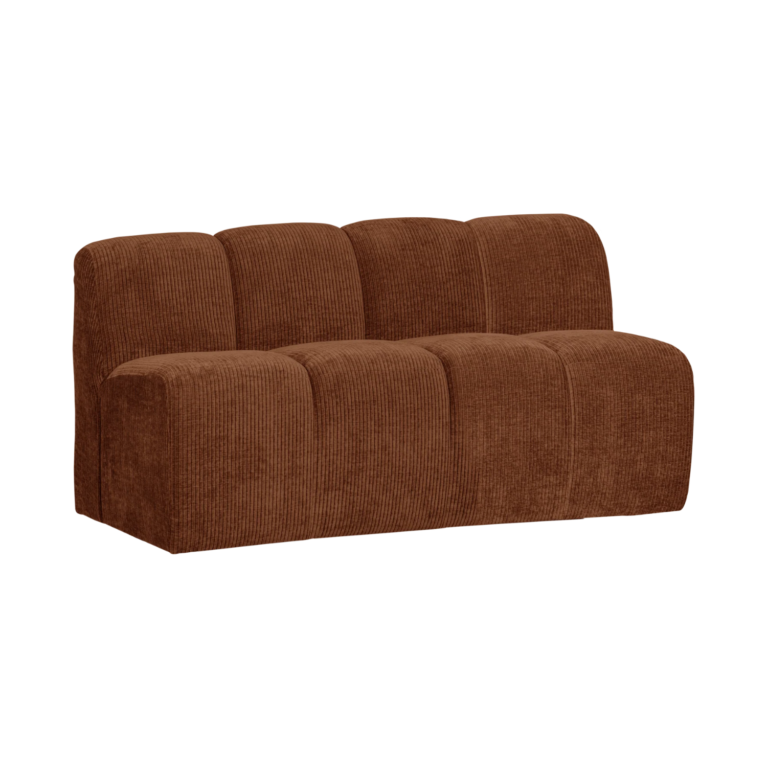 Modulsofa MOJO - 3-sitziges Element aus braunem Cord