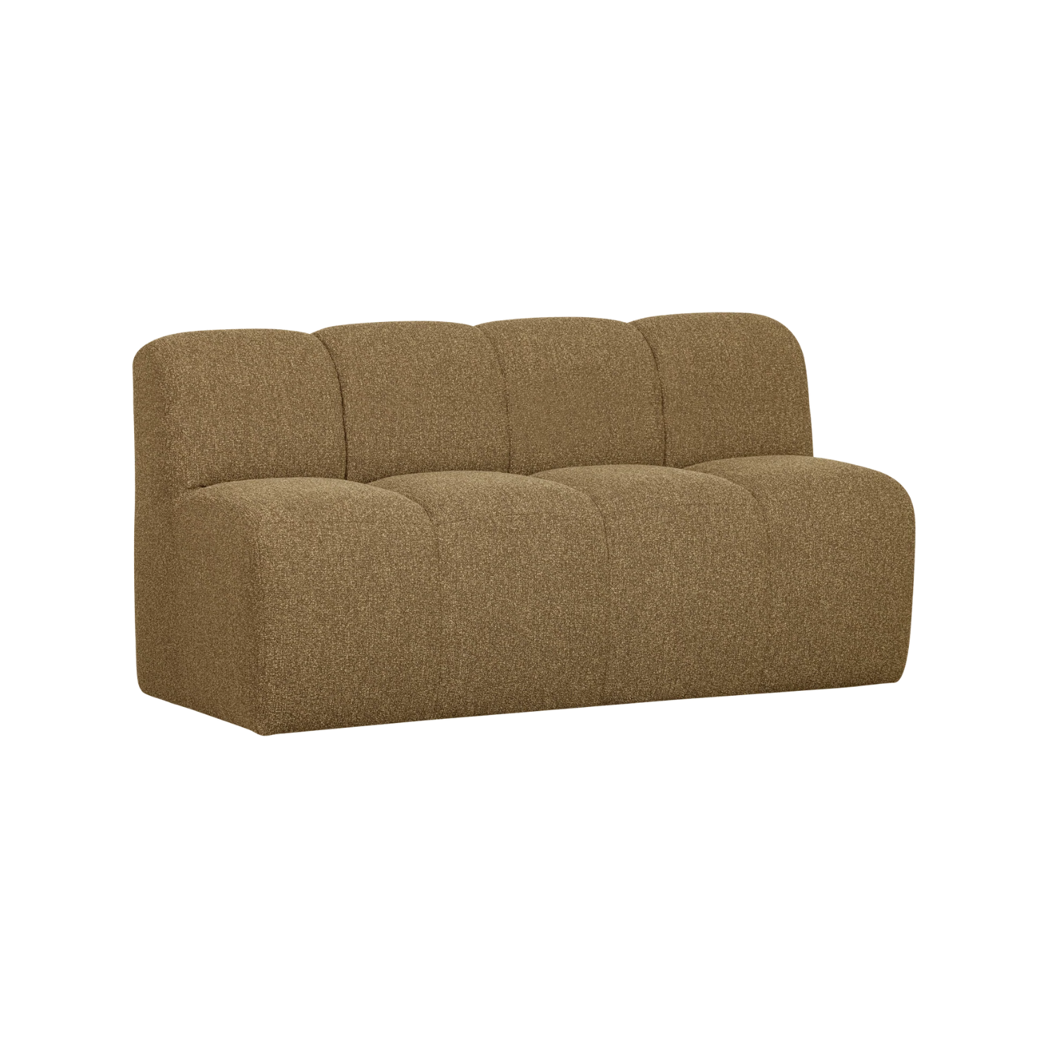 Modulares Sofa MOJO - 3-sitziges Element in dunklem Honig-Bouclé