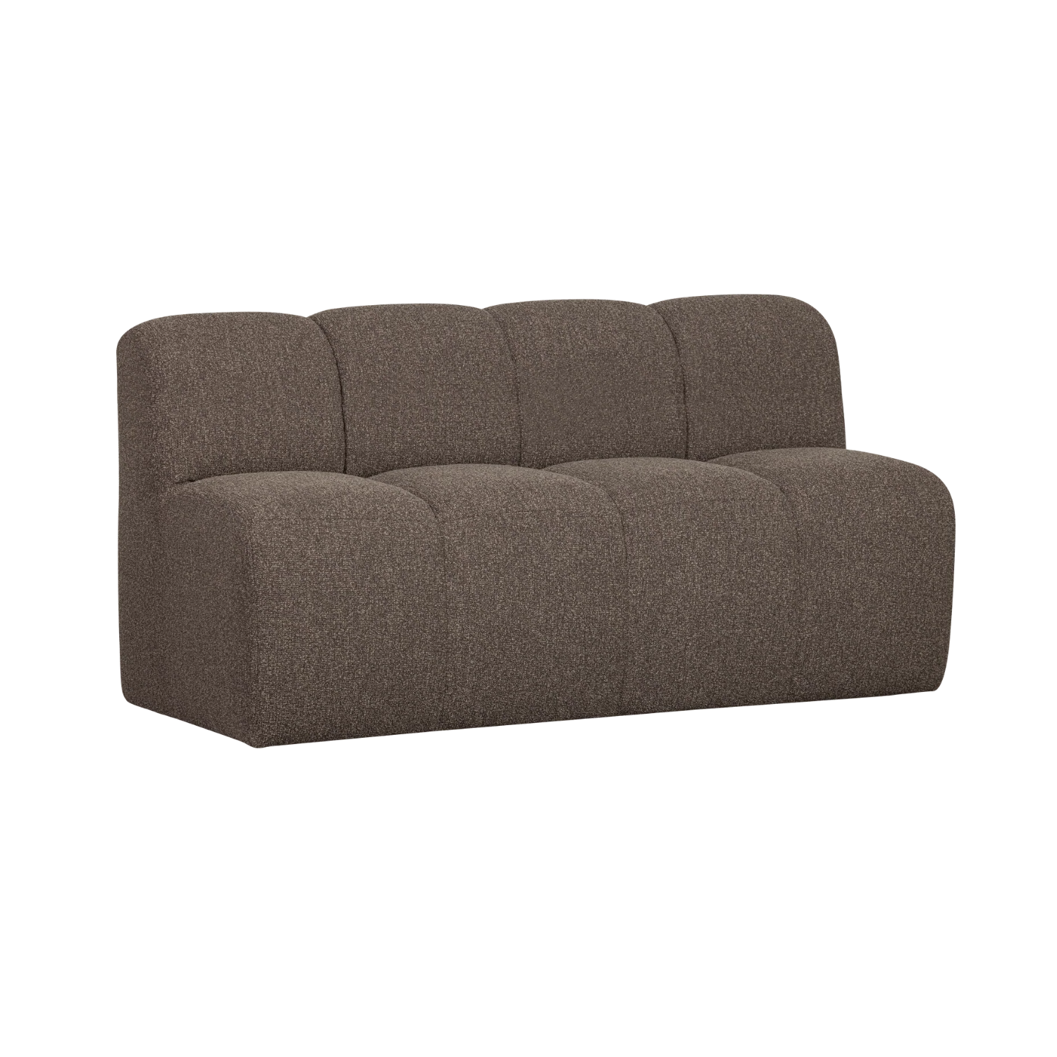 Modulares Sofa MOJO - 3-sitziges Element in dunkelbraunem Bouclé