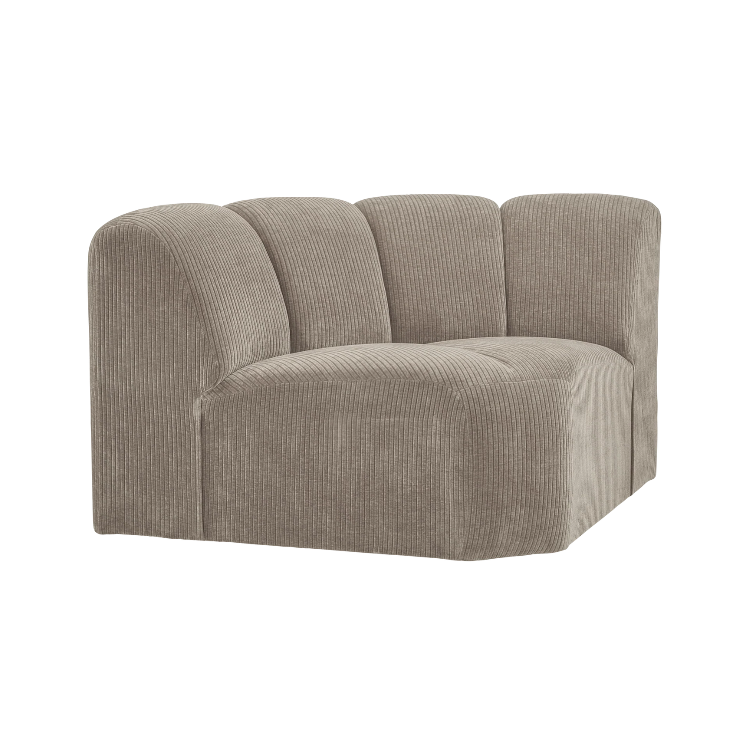 Modulaire bank MOJO - hoekelement donker zandkleurig ribfluweel