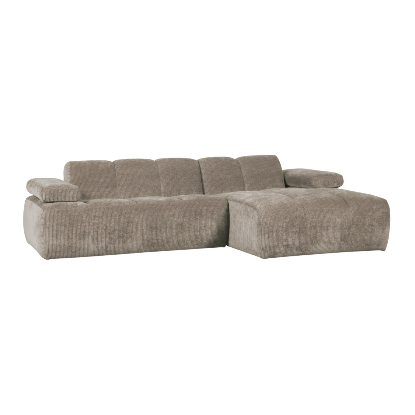 Modularer Ecksofa rechts MOJO in dunkelbeigem Cord