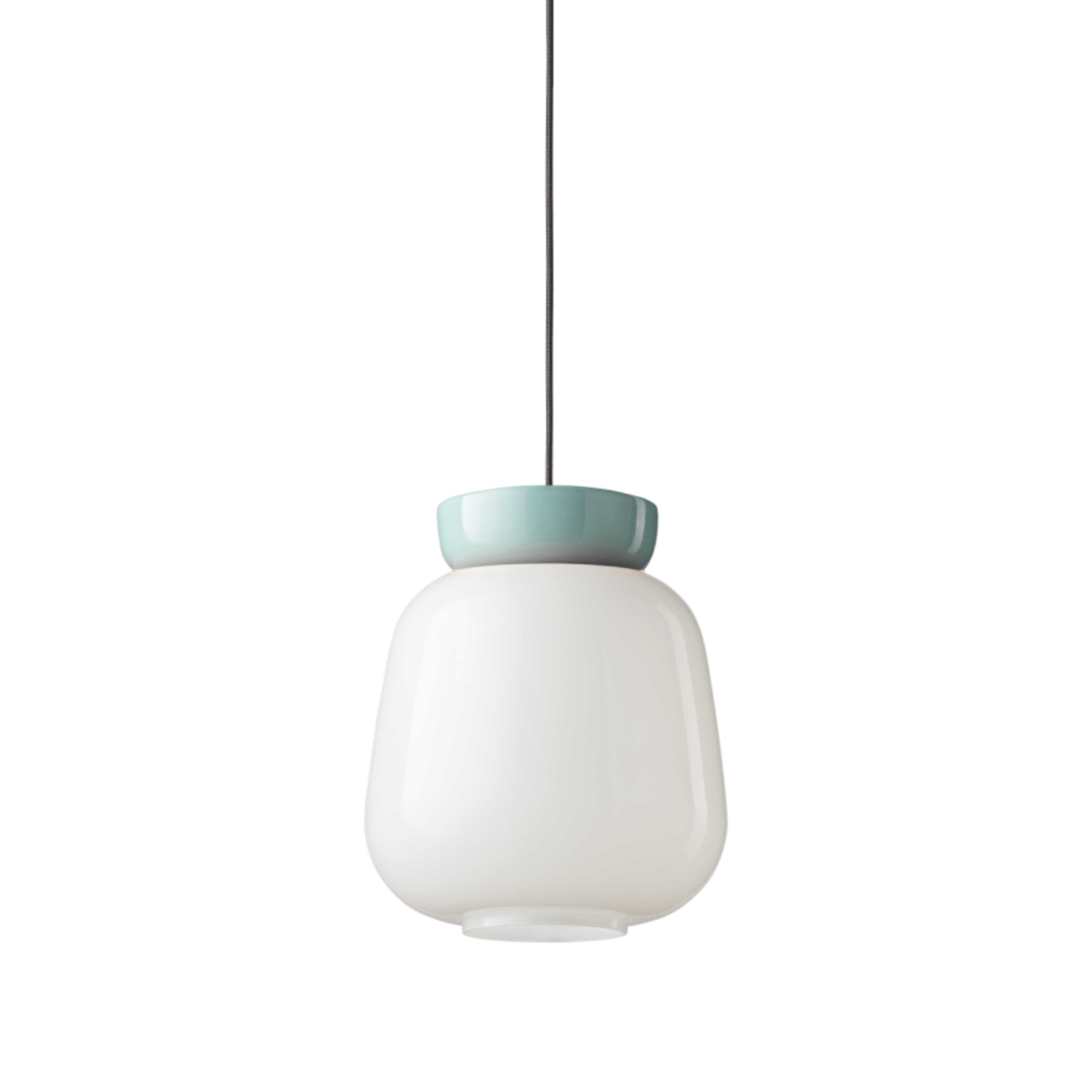Hanglamp van keramiek CORCOVADO melkachtig met blauw