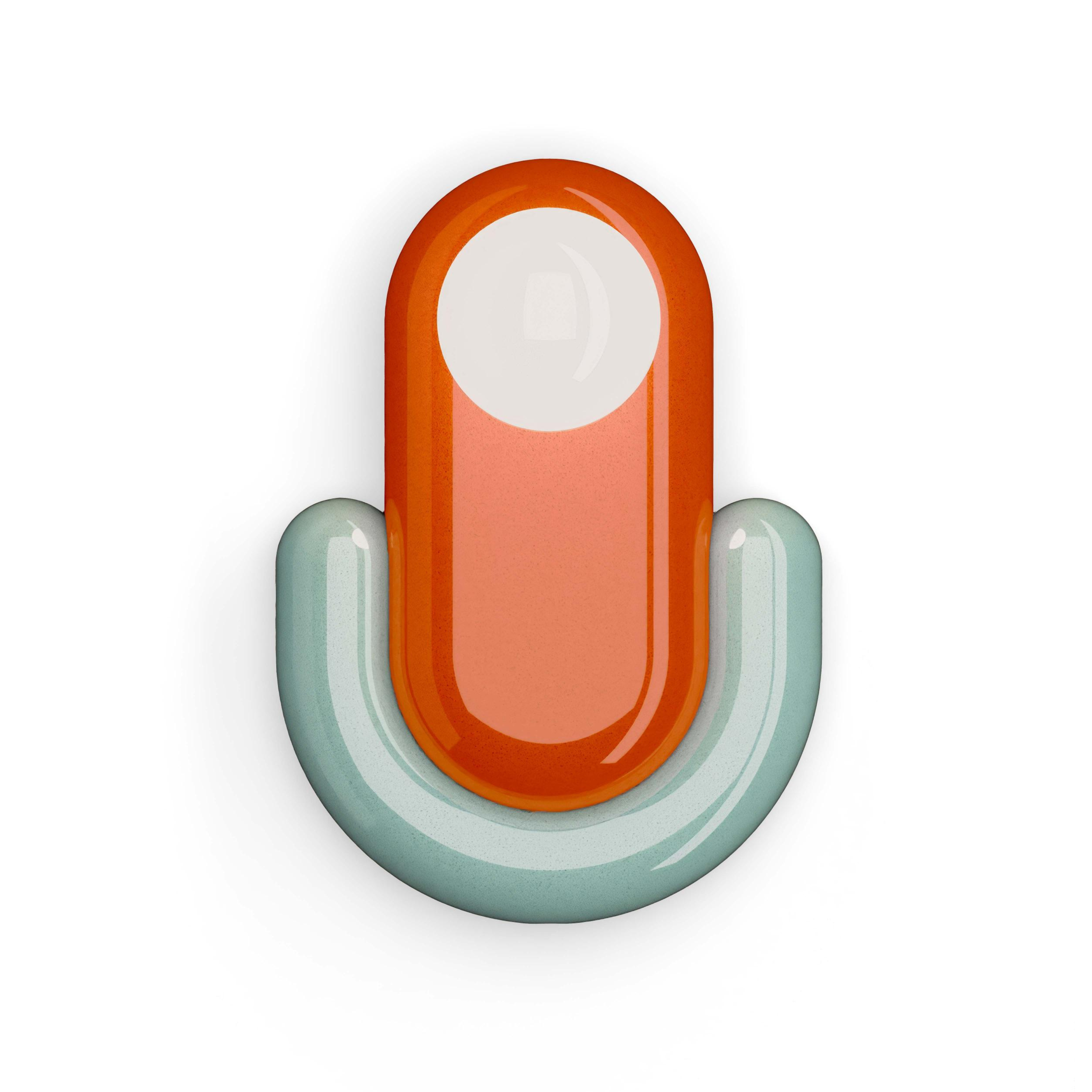 ECLAIR Keramik Wandleuchte orange mit blau