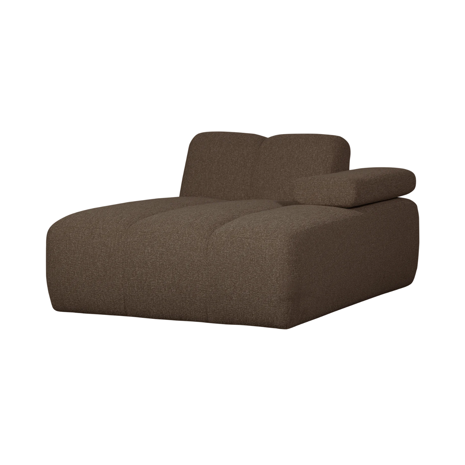 Modulaire bank MOJO - rechtszijdige chaise longue donkerbruin bouclé
