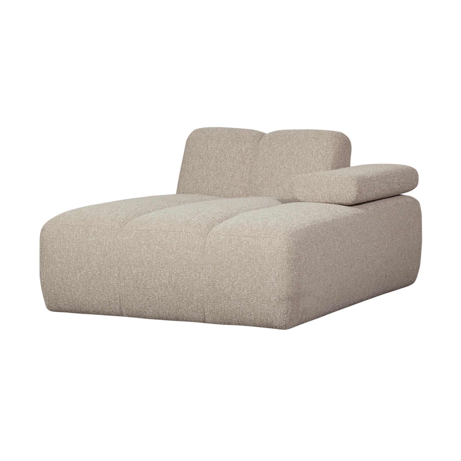 Modulares Sofa MOJO - rechtsseitiger Chaiselongue in beigem Mélange Bouclé