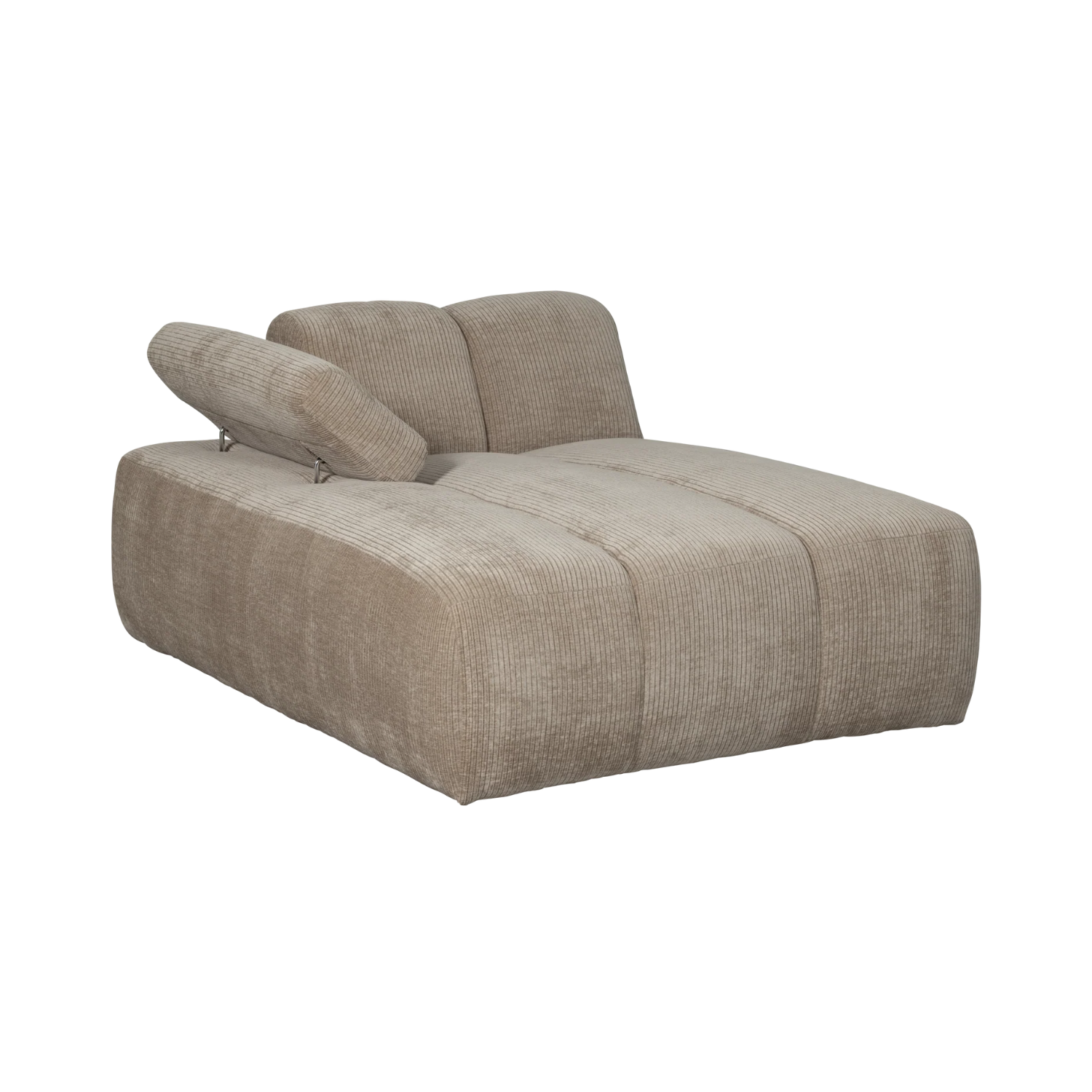 Modulares Sofa MOJO - linksseitiger Chaiselongue in dunkelbeigem Cord