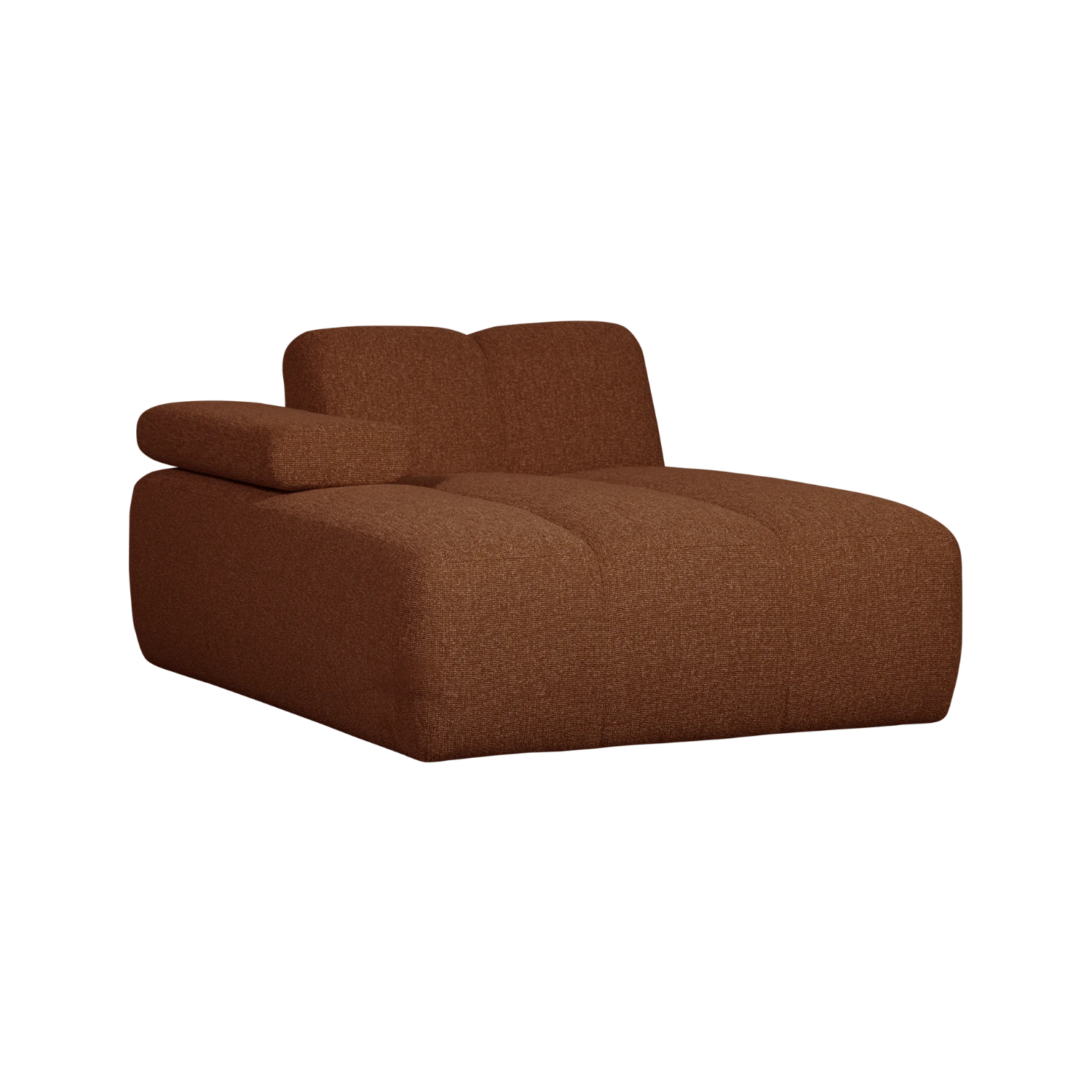 MOJO modular sofa - left-sided brown bouclé chaise longue