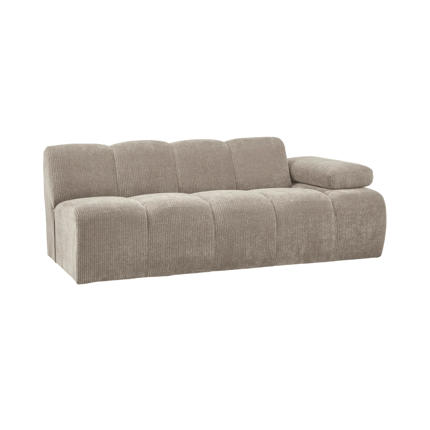 Modulares Sofa MOJO - 2-sitziges Element rechtsseitig in dunklem sandfarbenem Cord