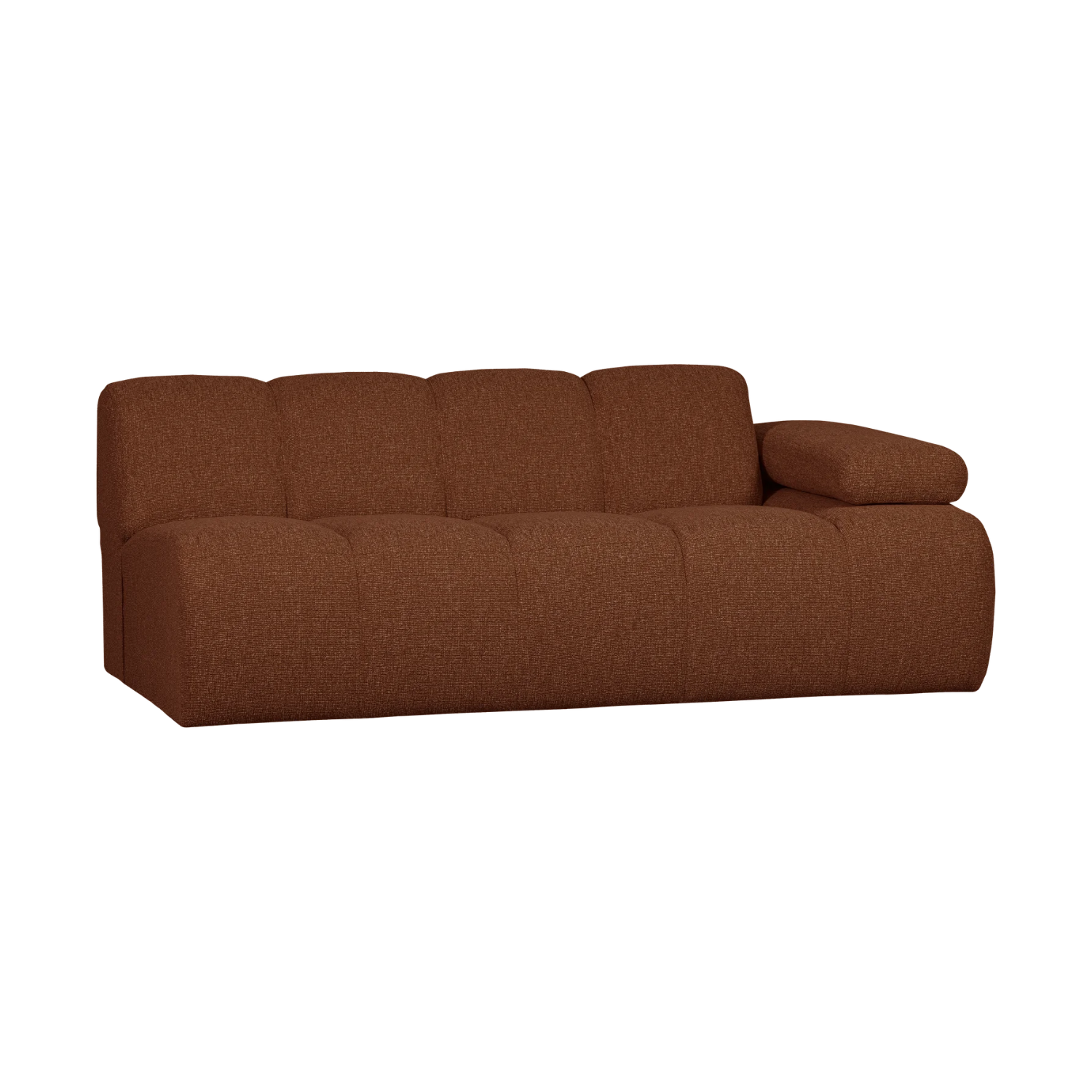 Modulares Sofa MOJO - 2-sitziges Element rechtsseitig braunes Bouclé
