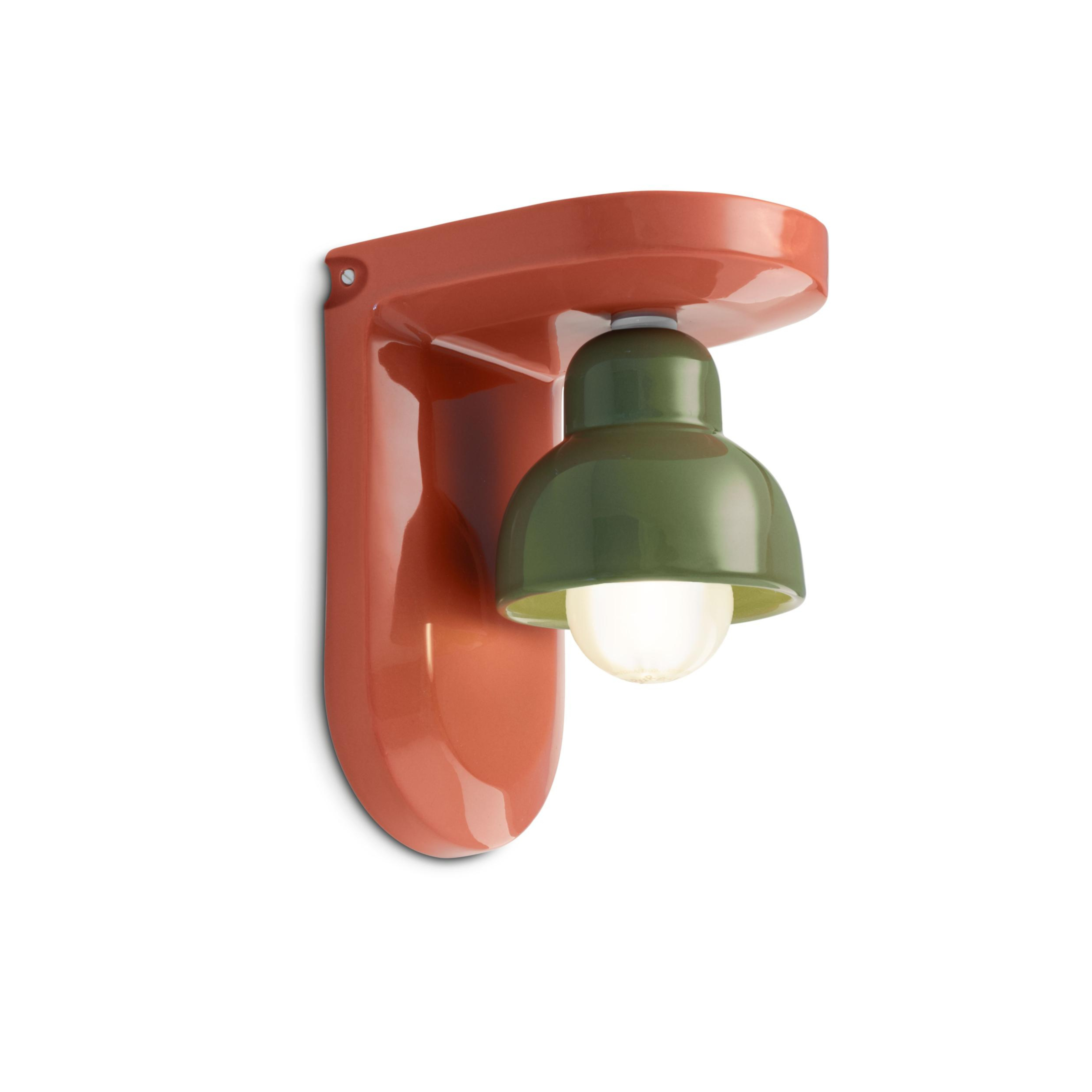 Kinkiet van keramiek BERIMBAU oranje met salie