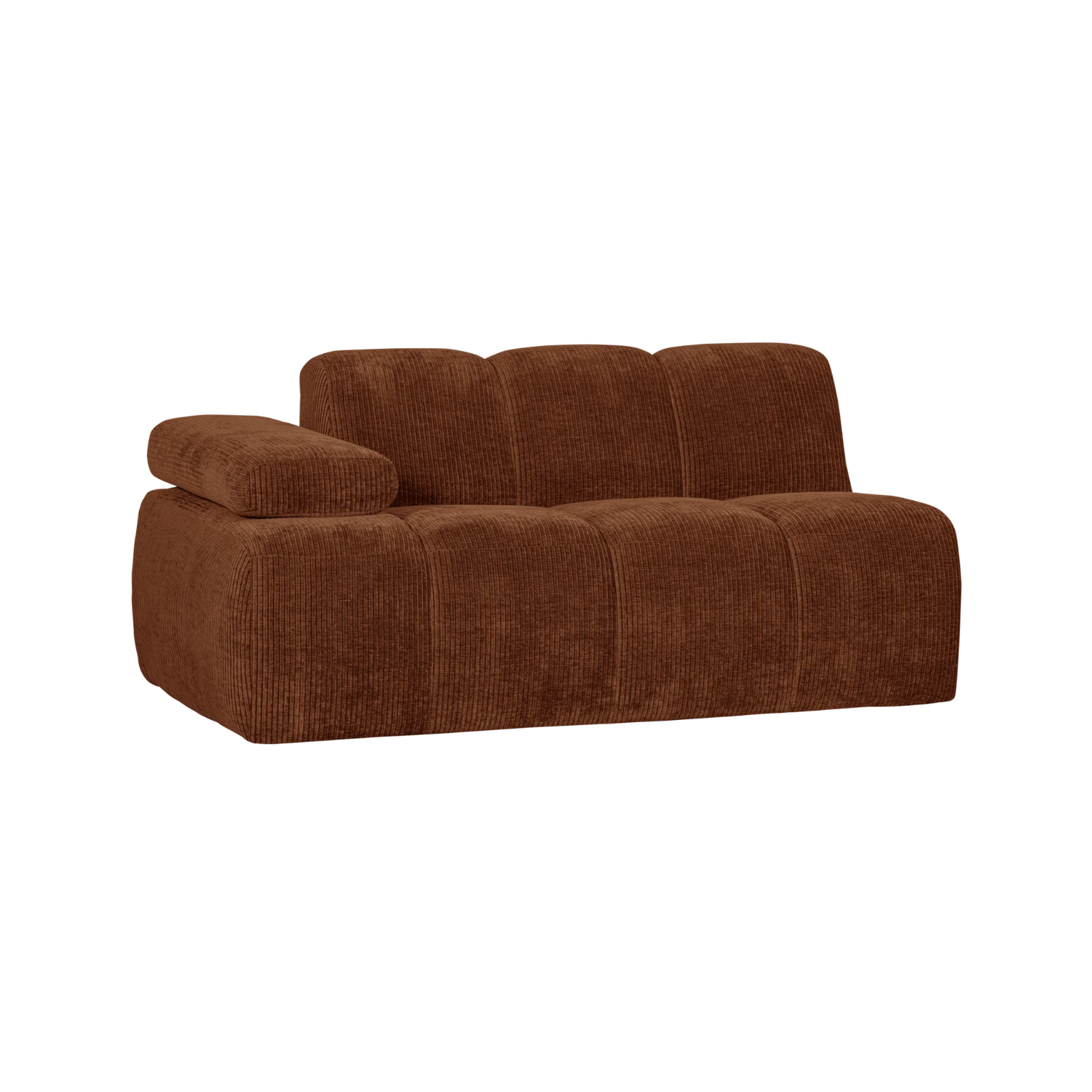 Modulares Sofa MOJO - 1,5-sitziges Element linksseitig braunes Cord