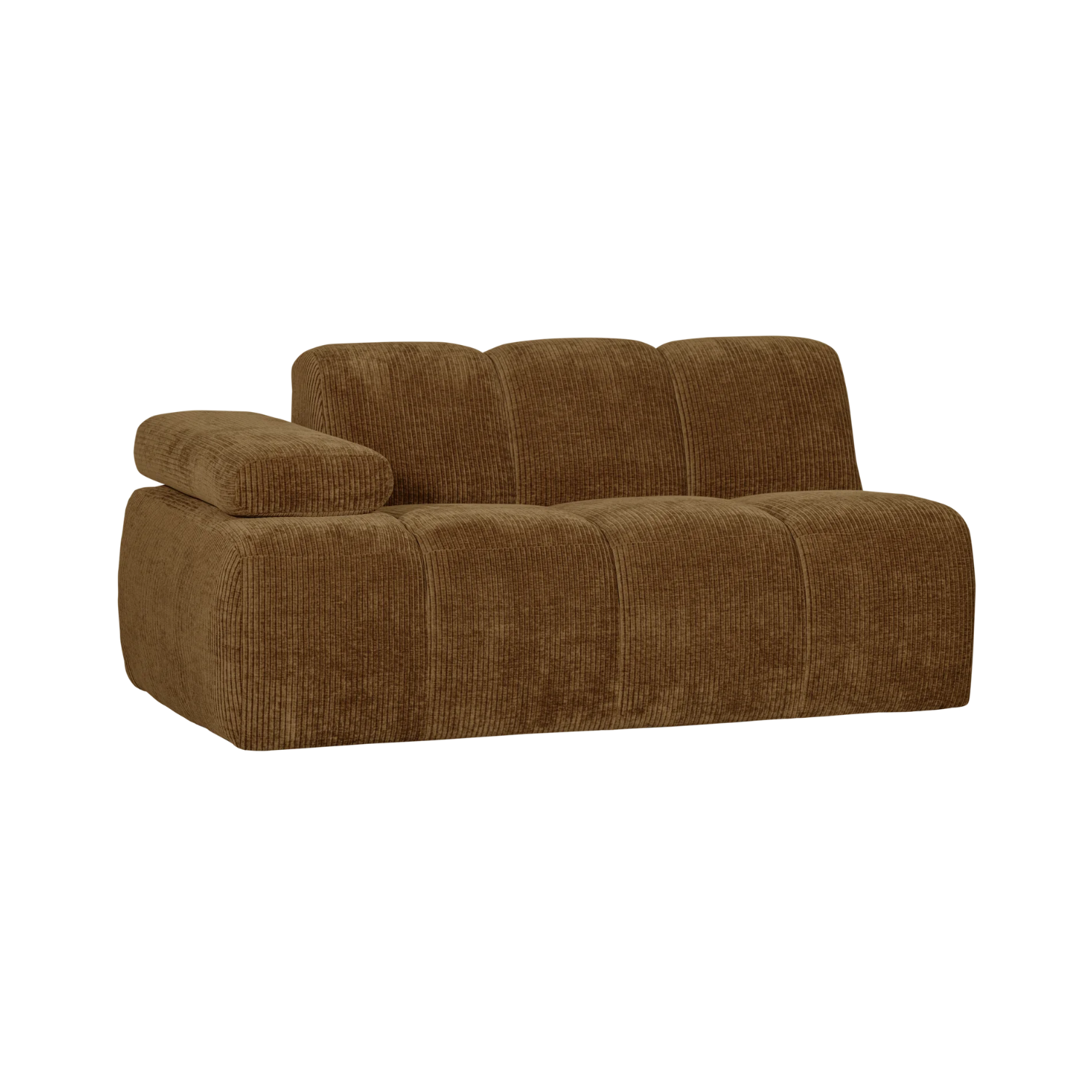 Modulares Sofa MOJO - 1,5-sitziges Element linksseitig in dunklem Honigcord