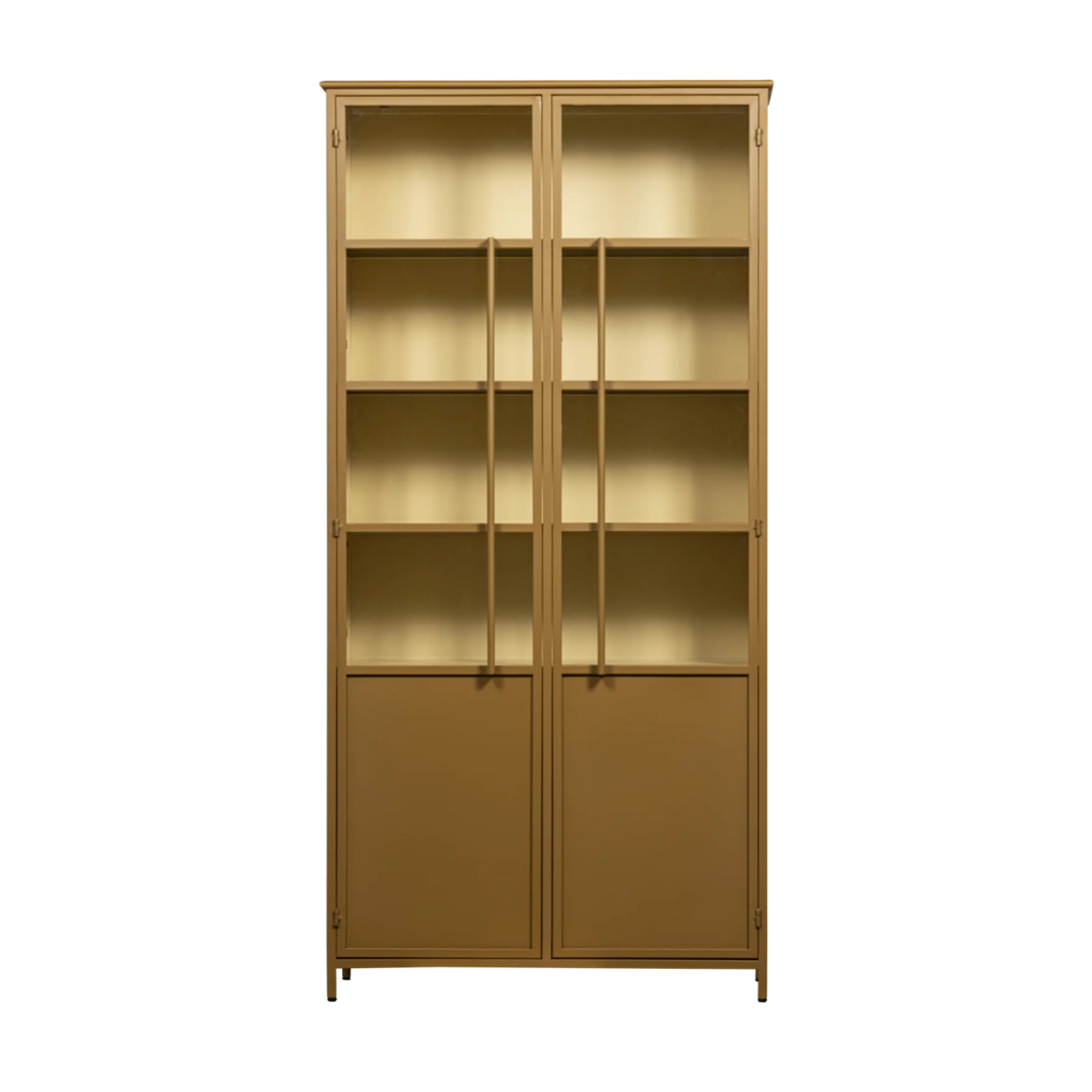 Honingkleurige 2-deurs vitrinekast EXHIBIT