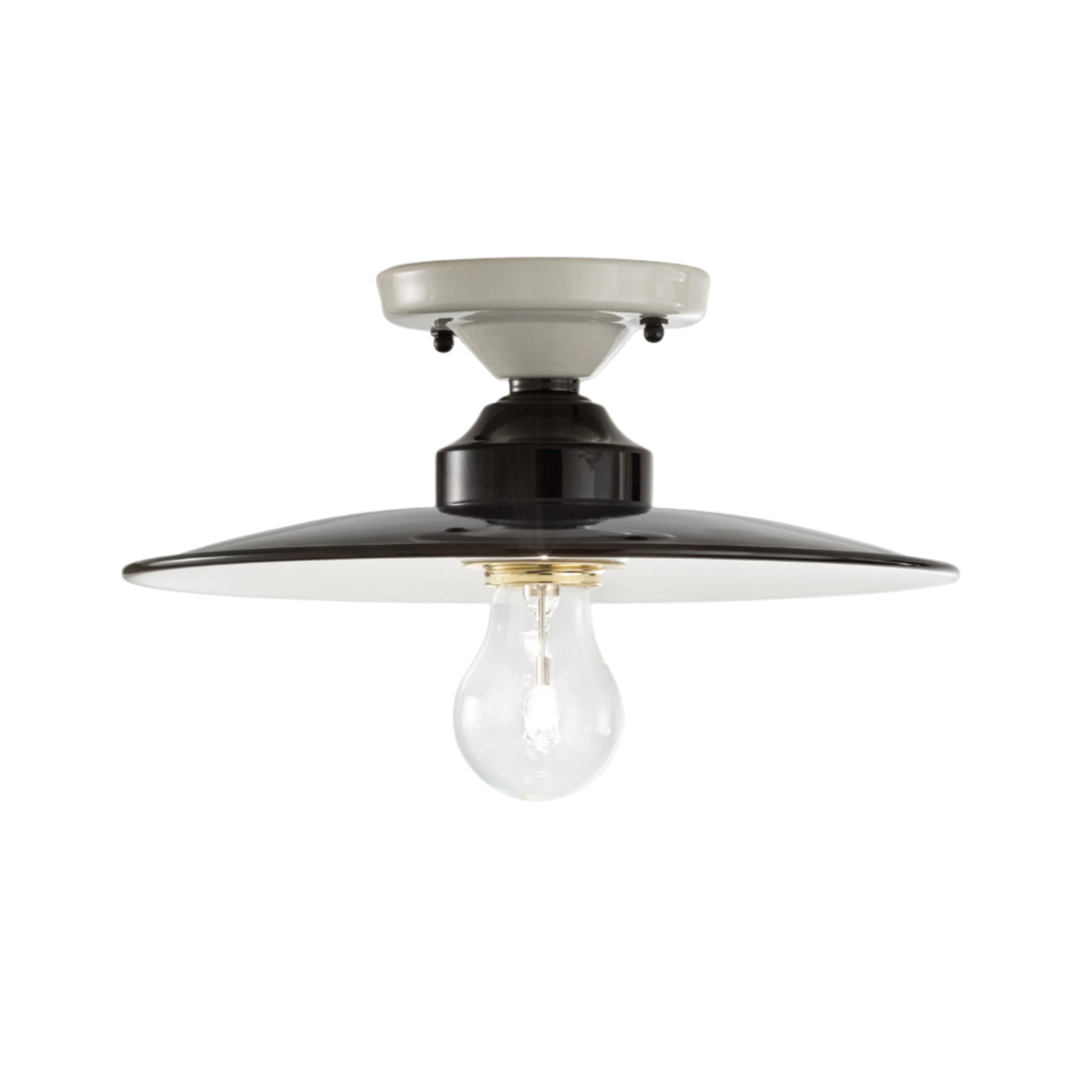 Keramische plafondlamp B&W zwart-wit