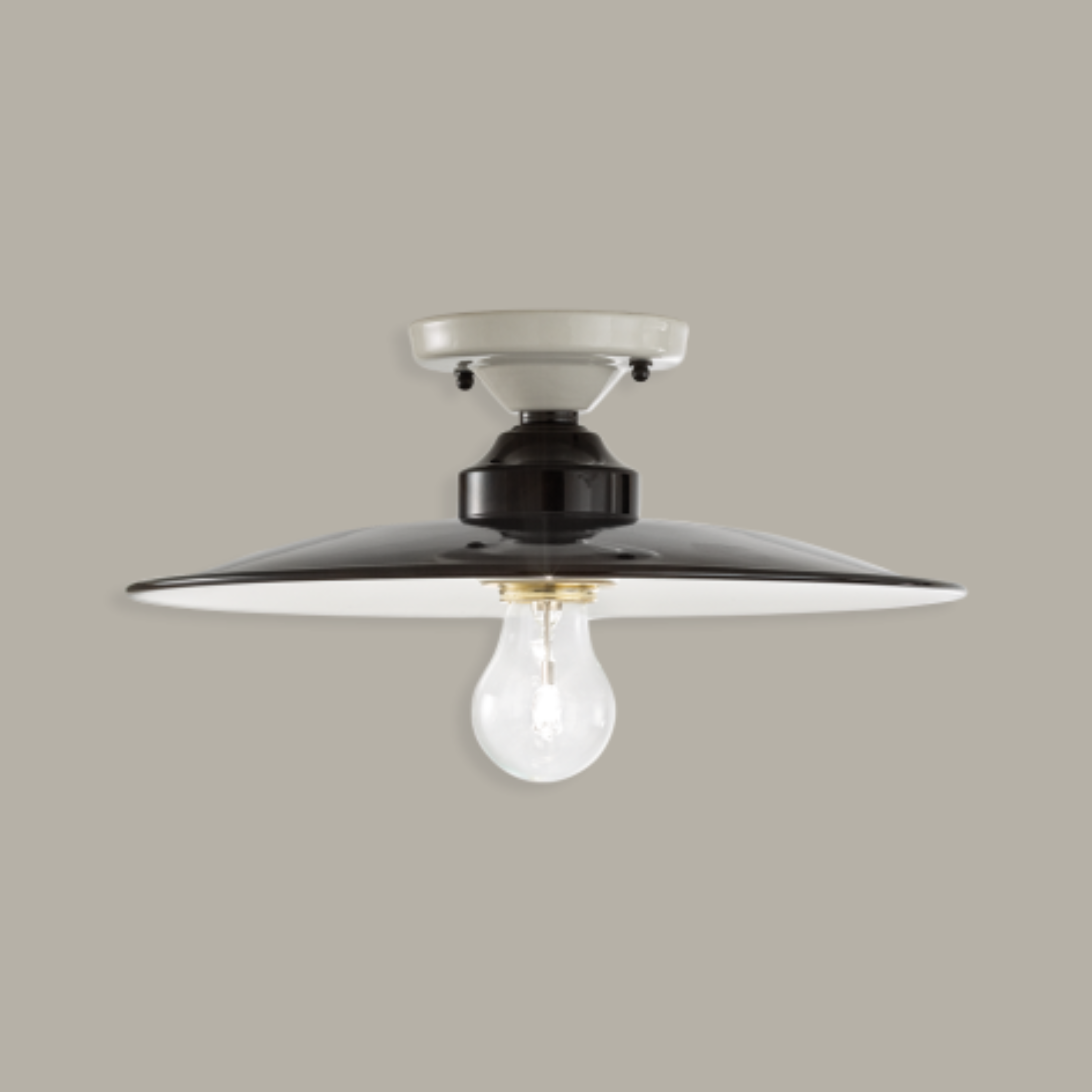 Keramische plafondlamp B&W zwart-wit