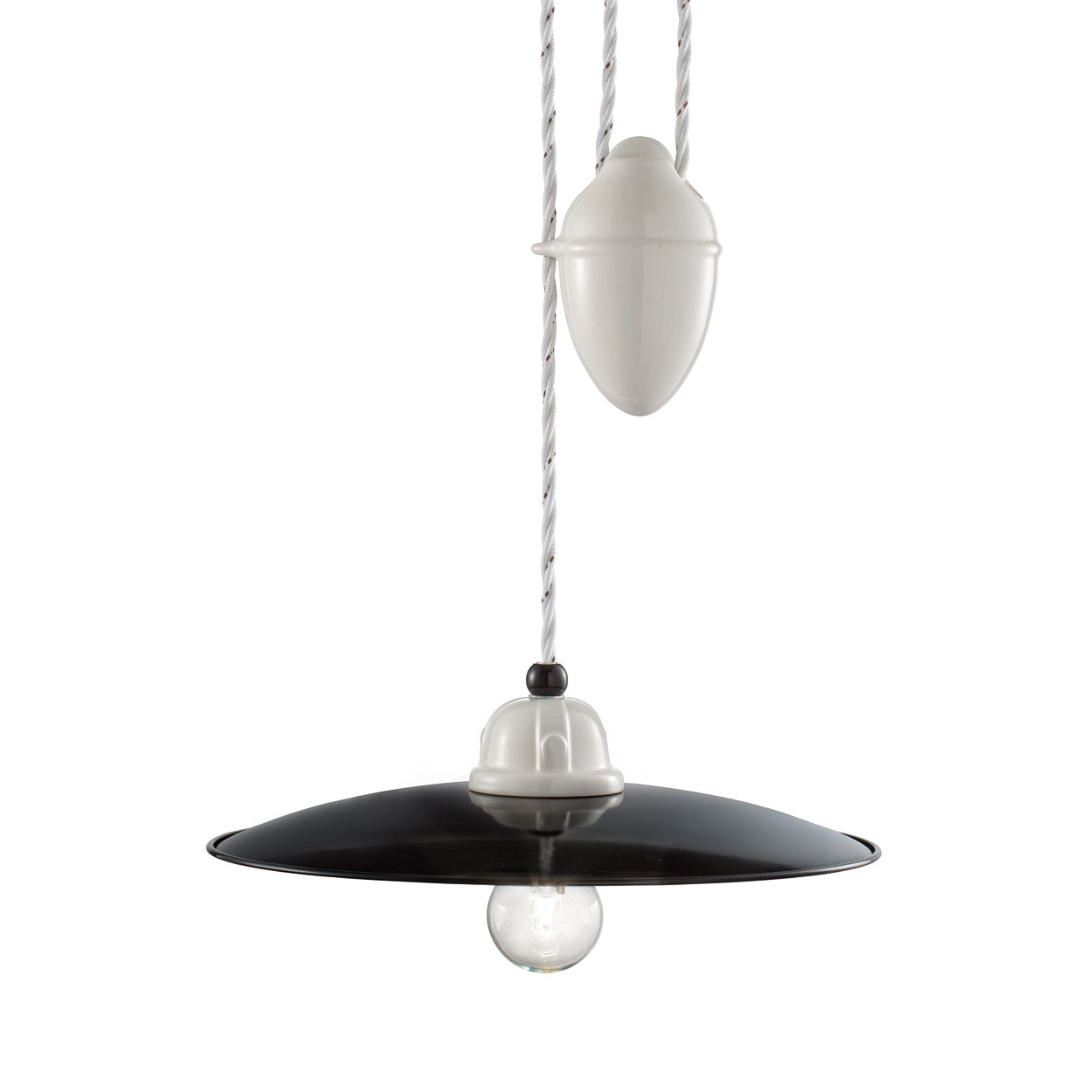 B&W ceramic chandelier black and white