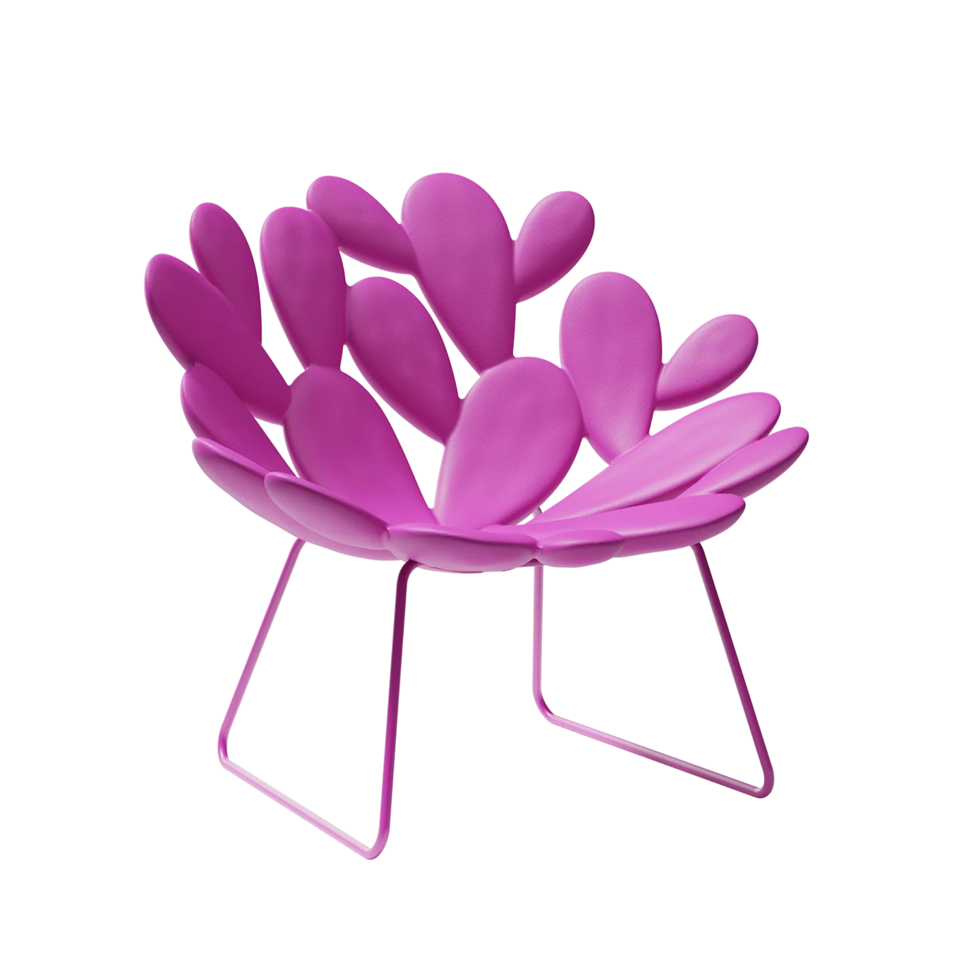 FILICUDI pink garden armchair with sled base