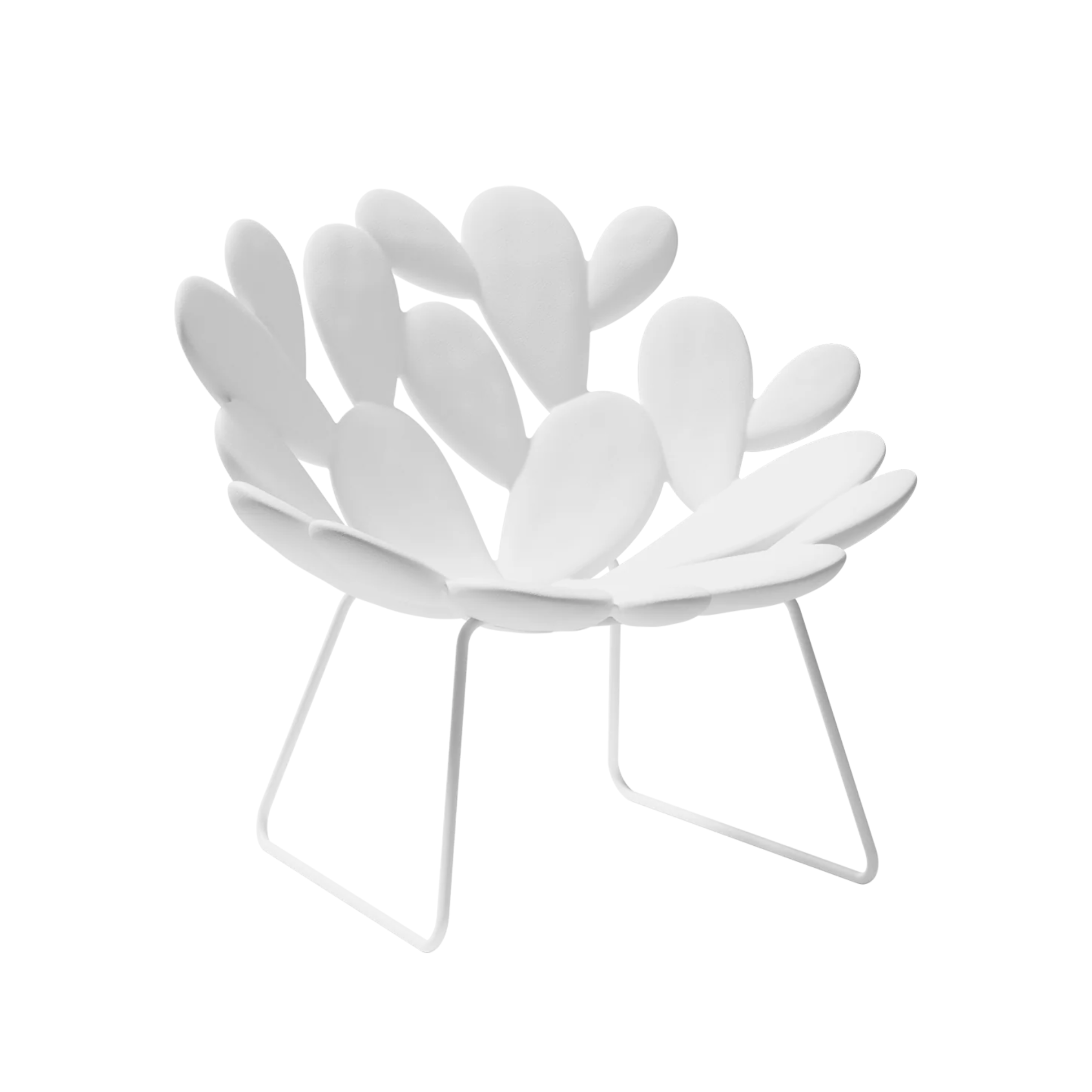 FILICUDI white garden armchair with sled base