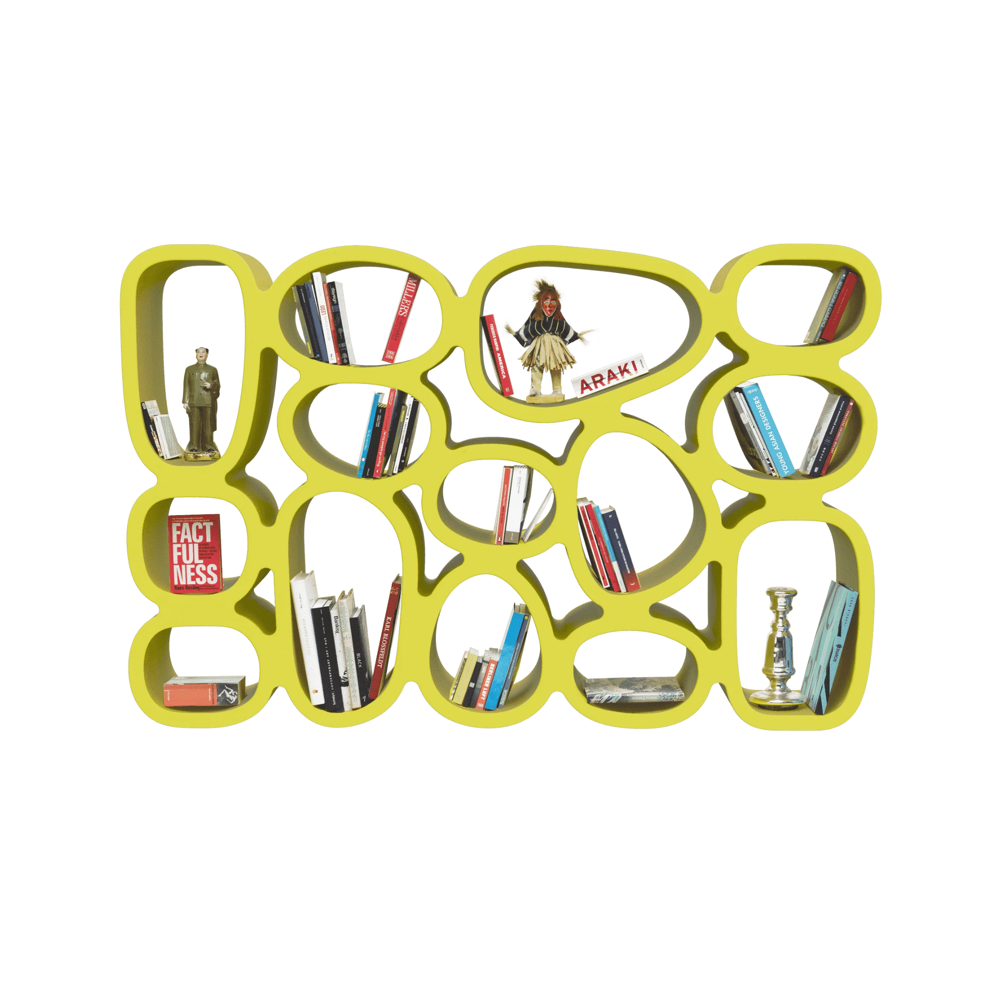 Boekenkast KOIBUCHI mosterdgeel