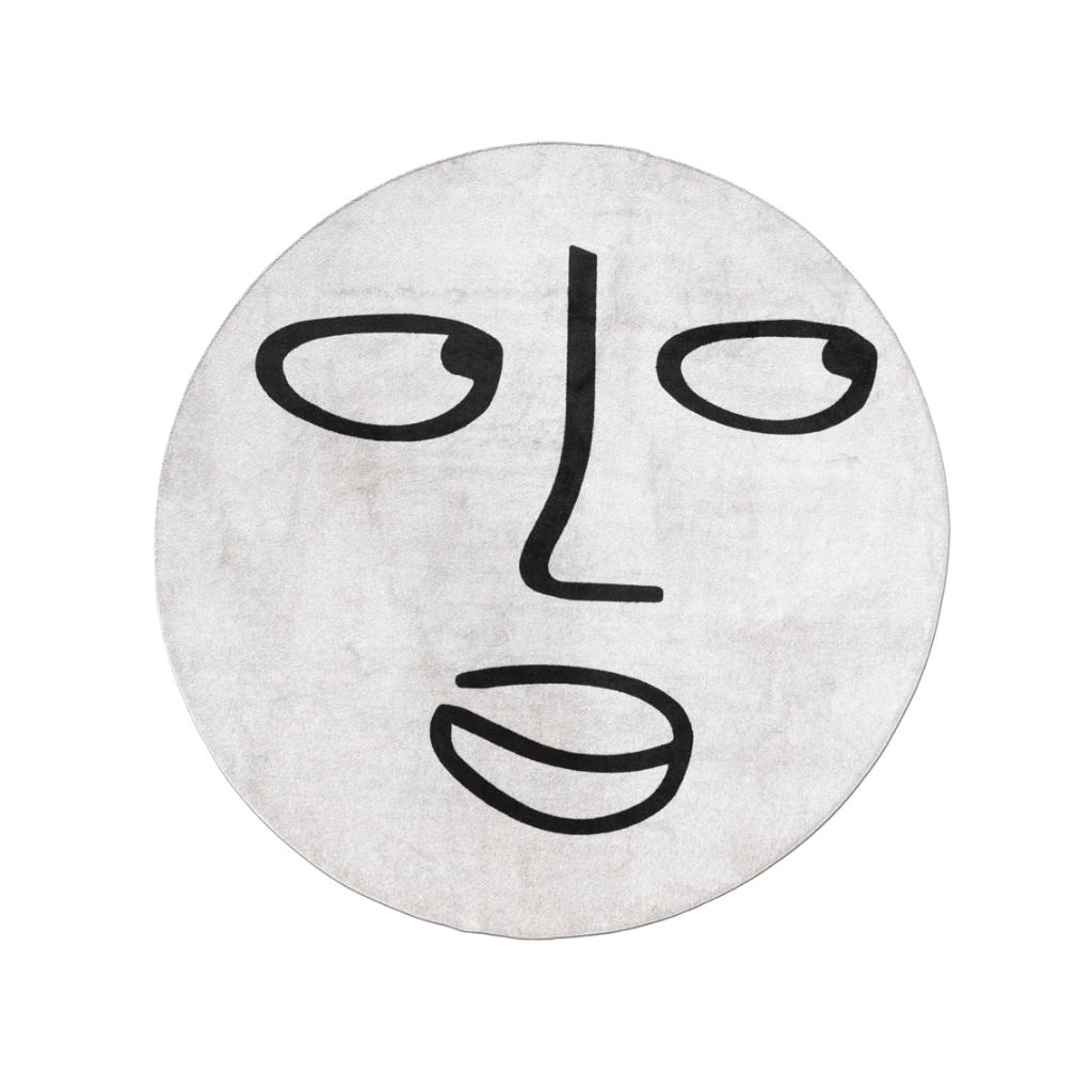 Round rug SILENT MOON white