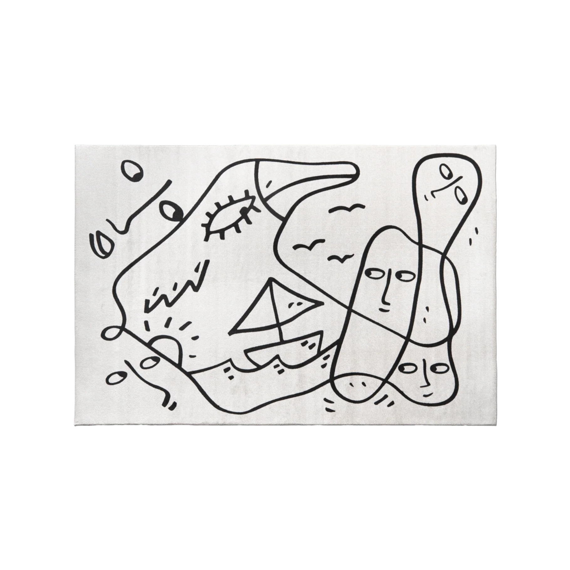 WHISPERING WAVES rug white