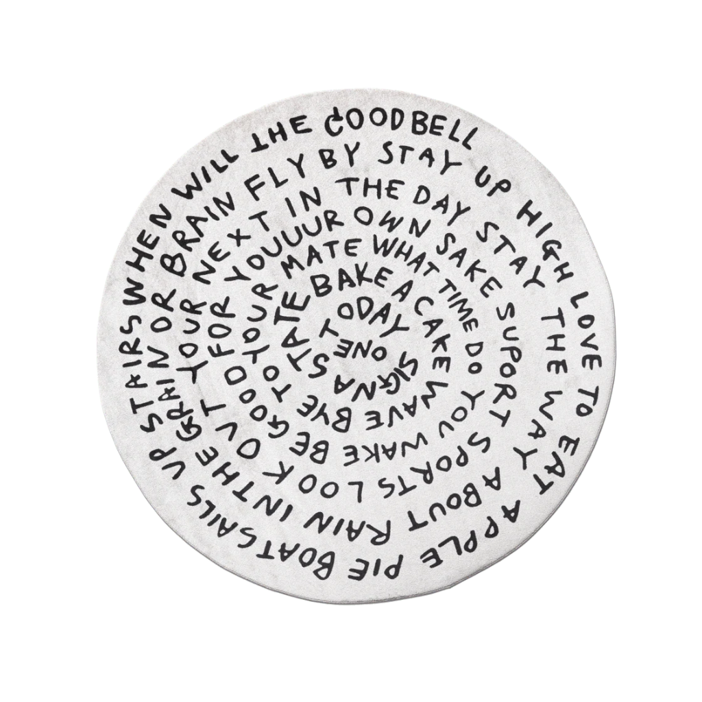 runder Teppich MORNING THOUGHTS weiß