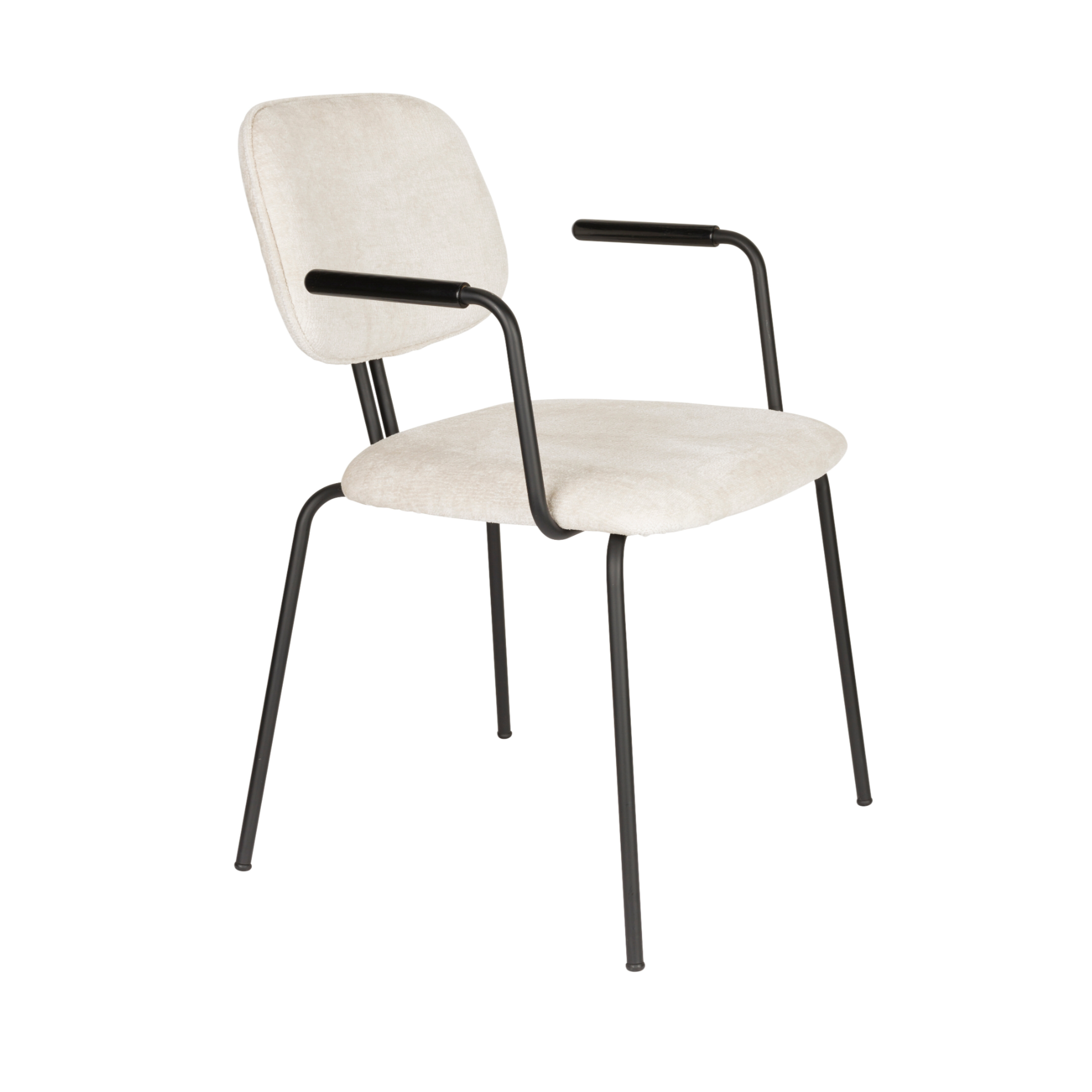 Sessel mit Armlehnen BOUTON weiß mit schwarzem Gestell