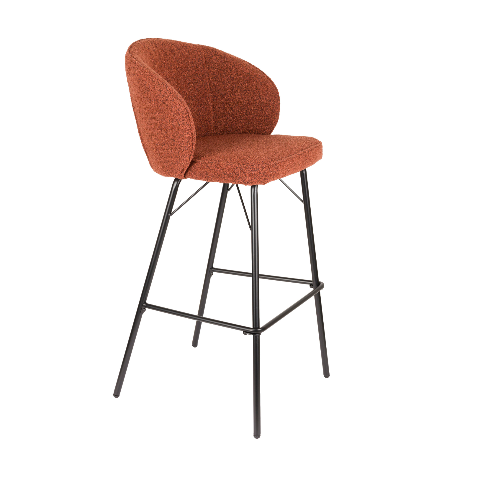 Hocker JOA terracotta met zwarte basis
