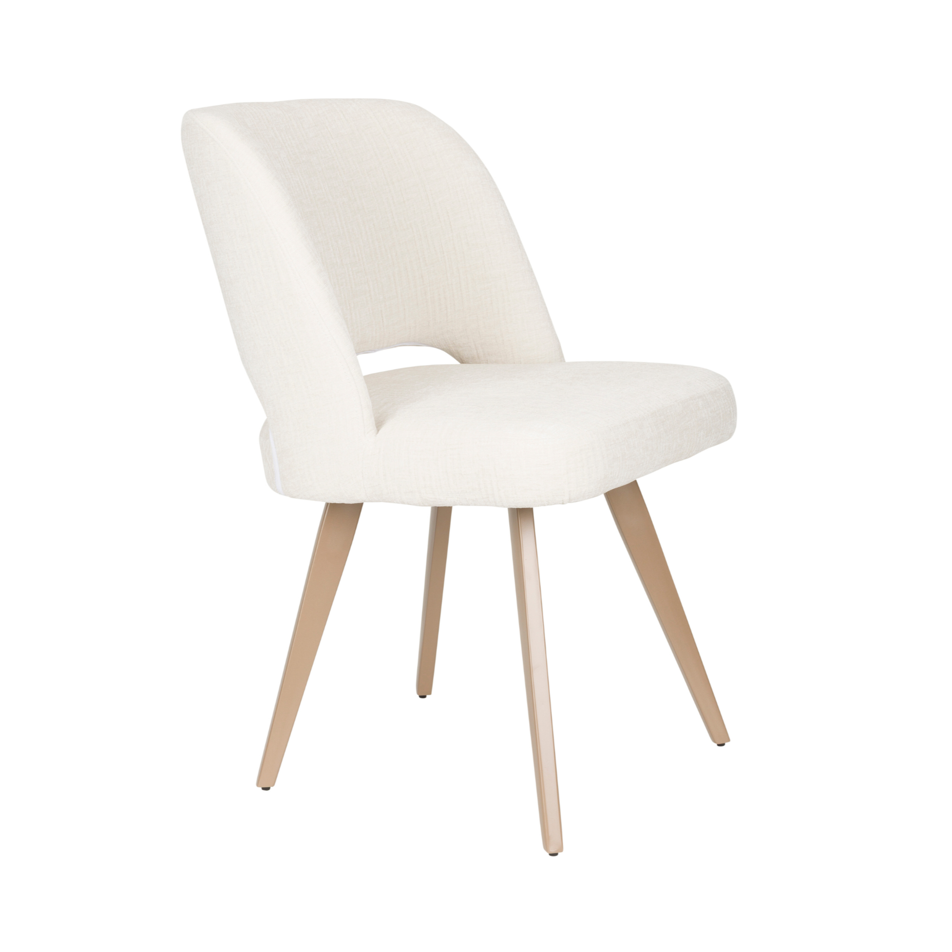 YVES Chair white with brown base