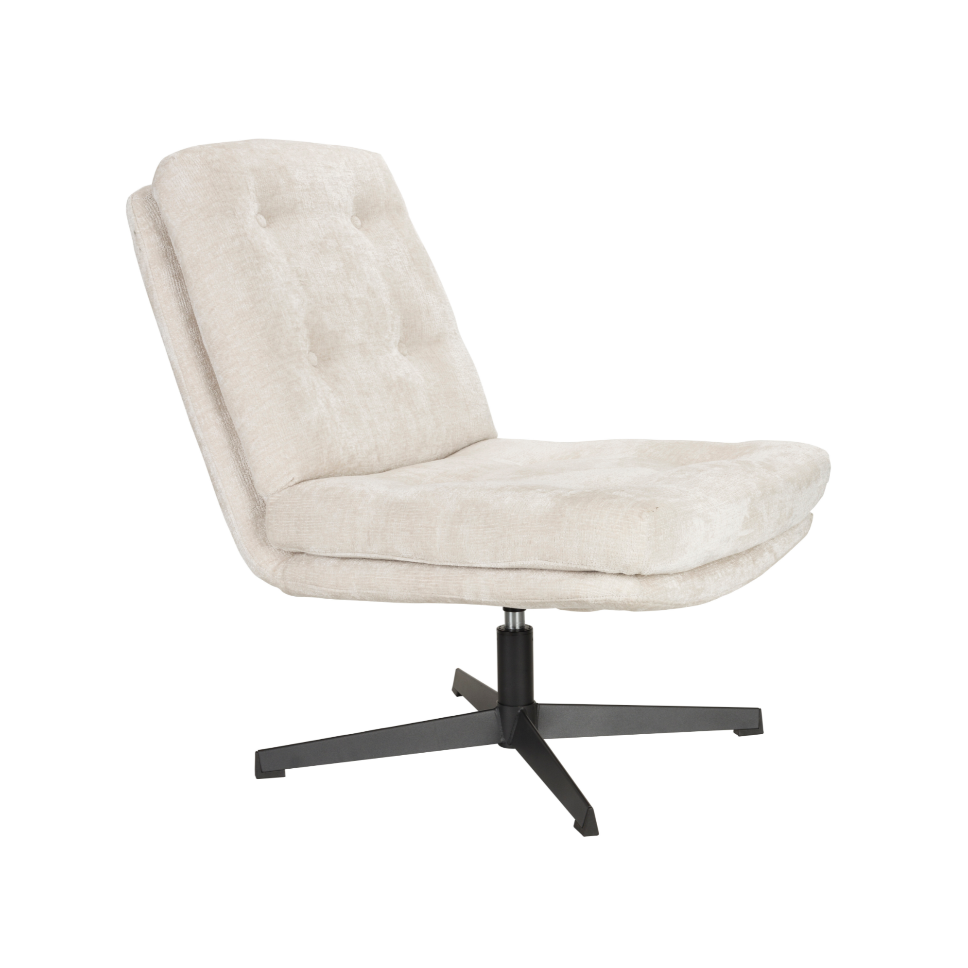 Witte KAI fauteuil met zwarte basis