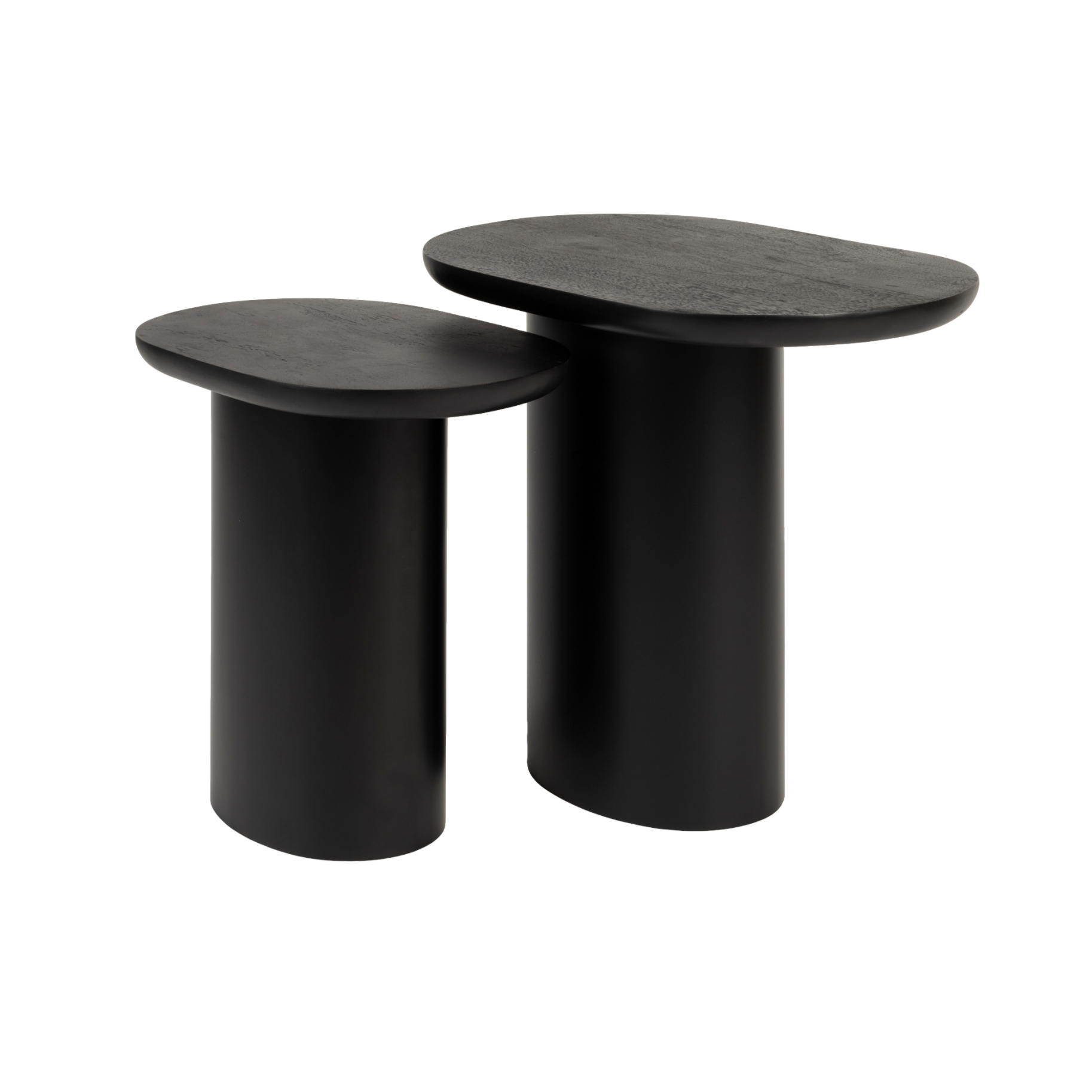 Set of side tables BELA black mango wood